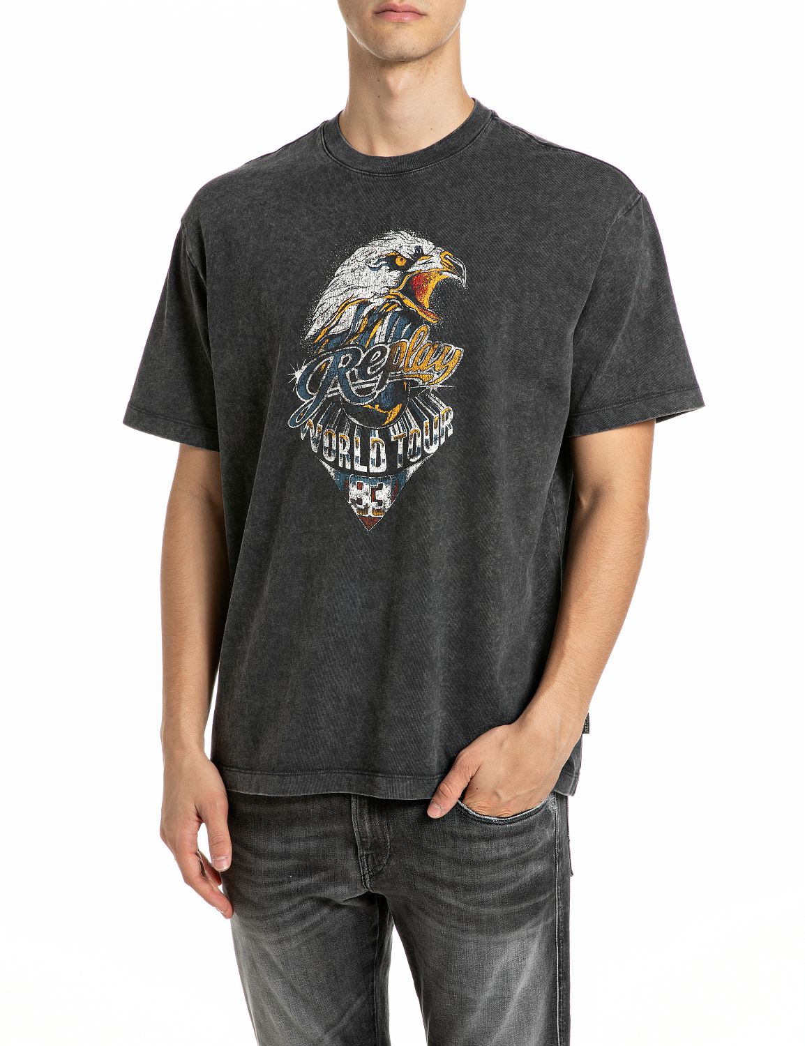 Replay Print T-Shirt M12BF_,002_7242