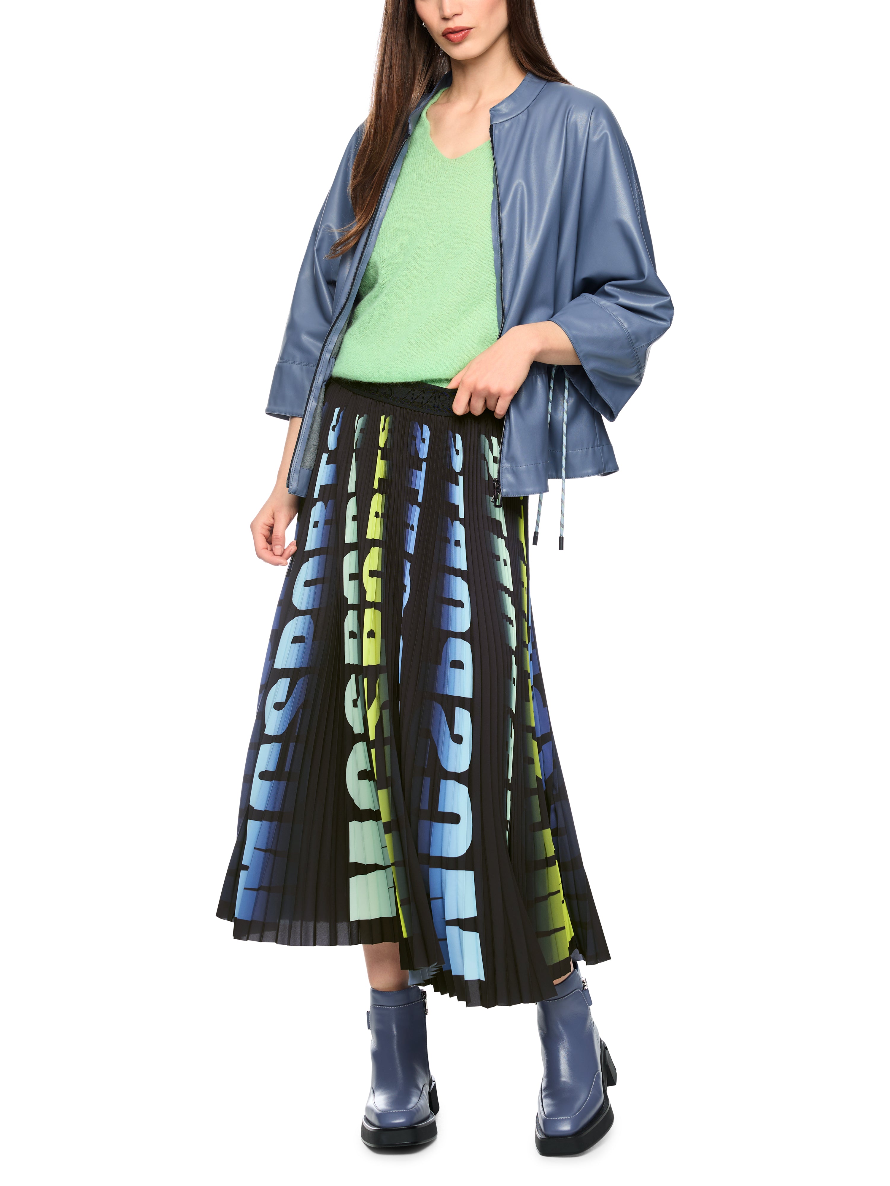 Marc Cain Plissee-Rock mit Print