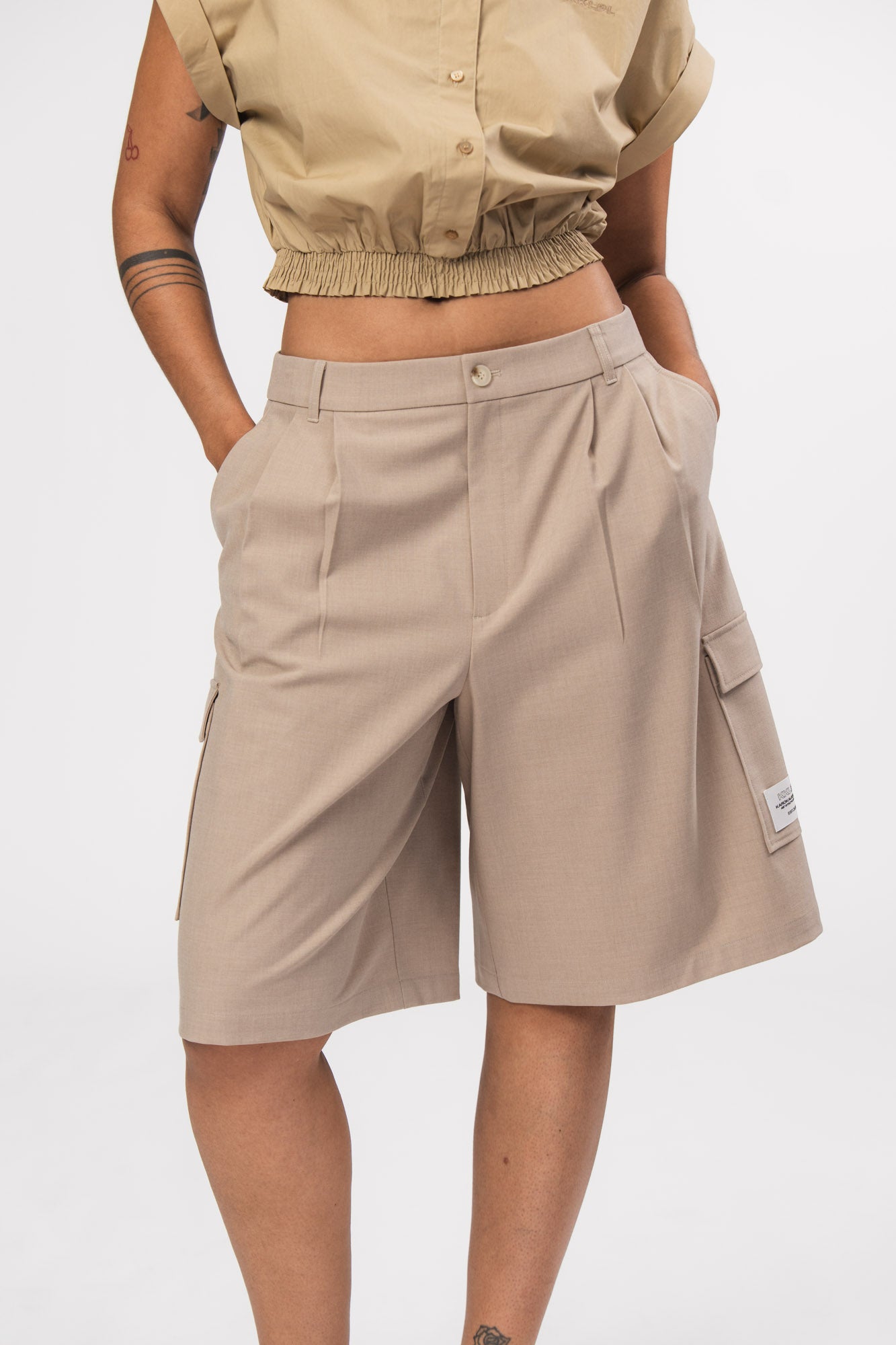 Karo Kauer Bermuda Shorts Beige