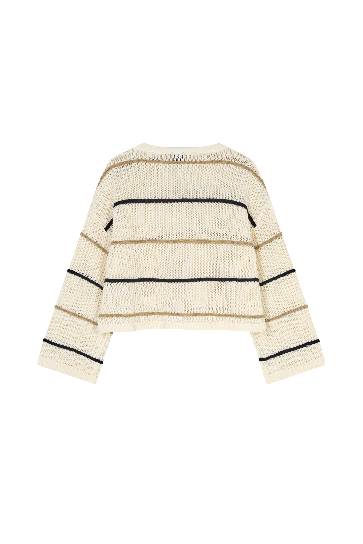 Karo Kauer Knit Sweater Striped Beige