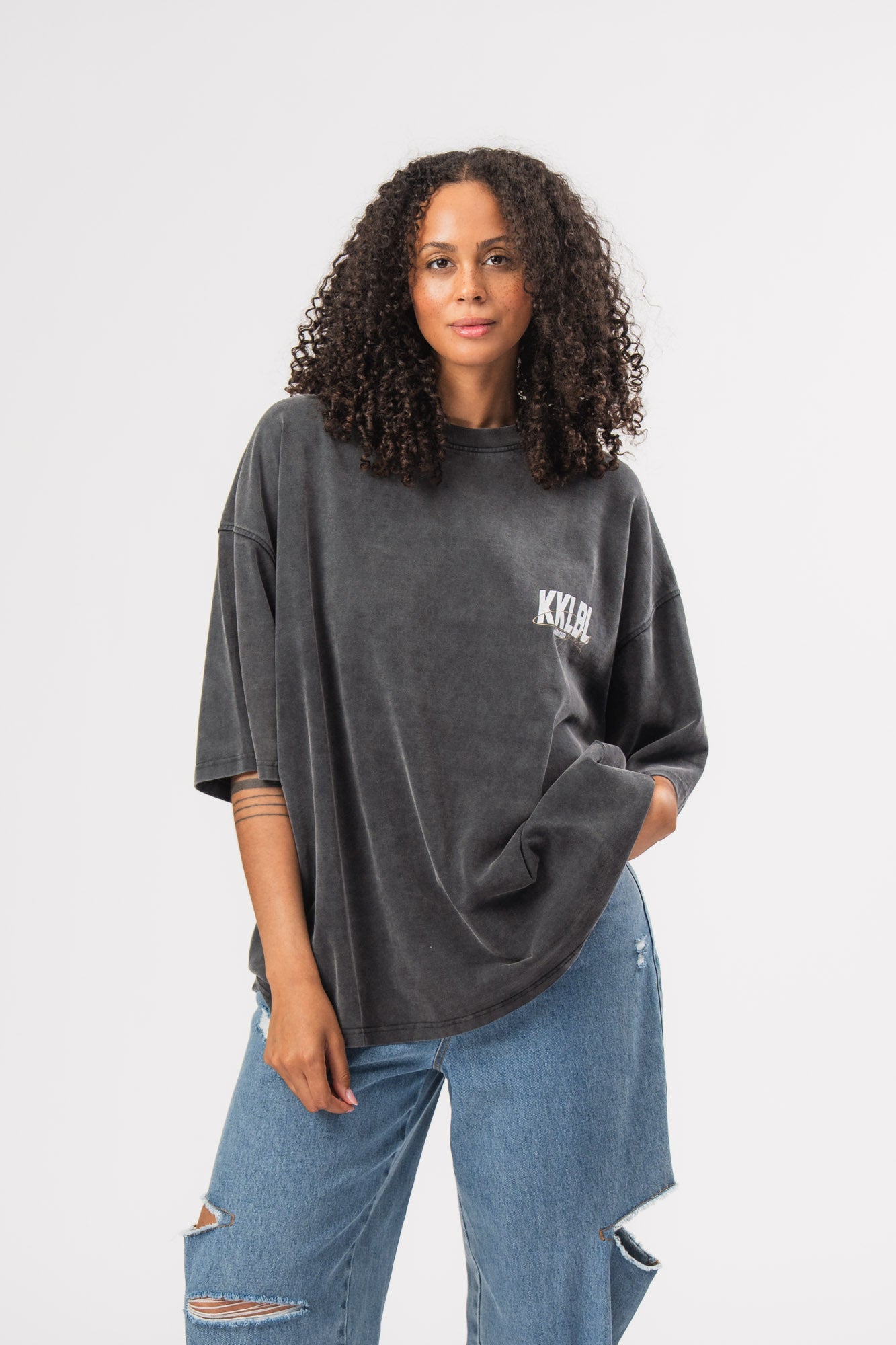 Karo Kauer T-Shirt Washed Black KKLBL