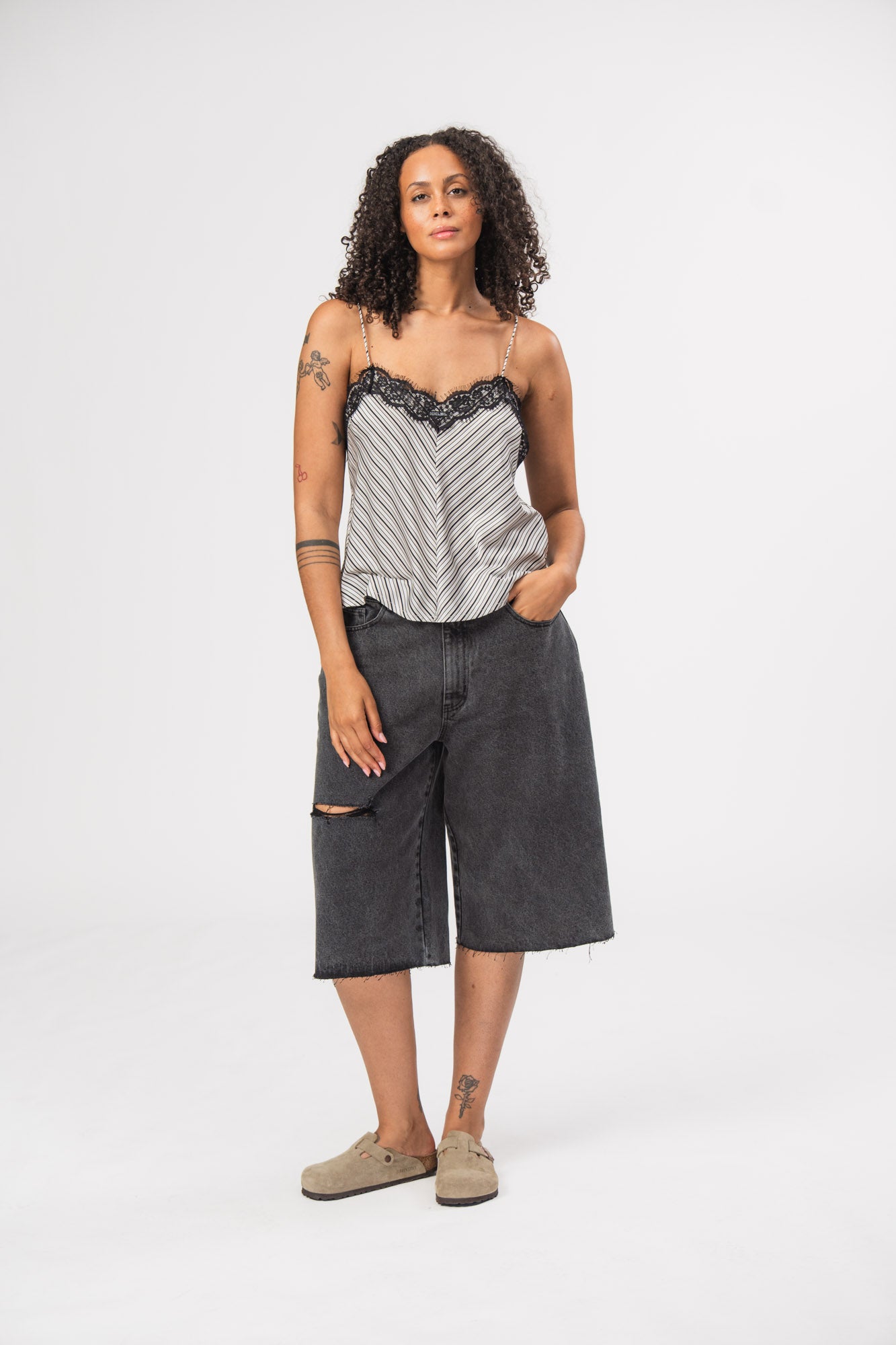 Karo Kauer Denim Shorts Black
