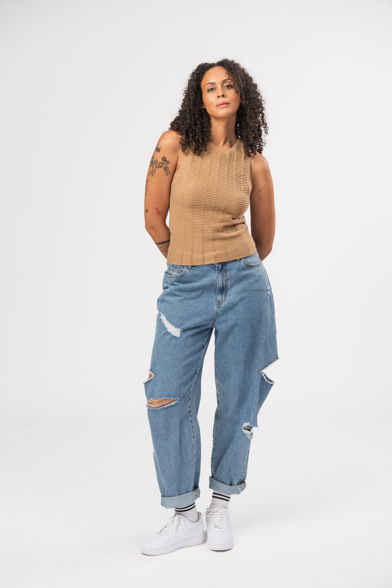 Karo Kauer Knit Top Warm Beige