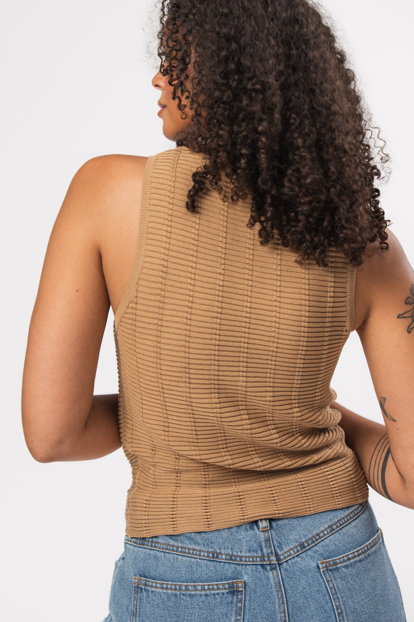 Karo Kauer Knit Top Warm Beige