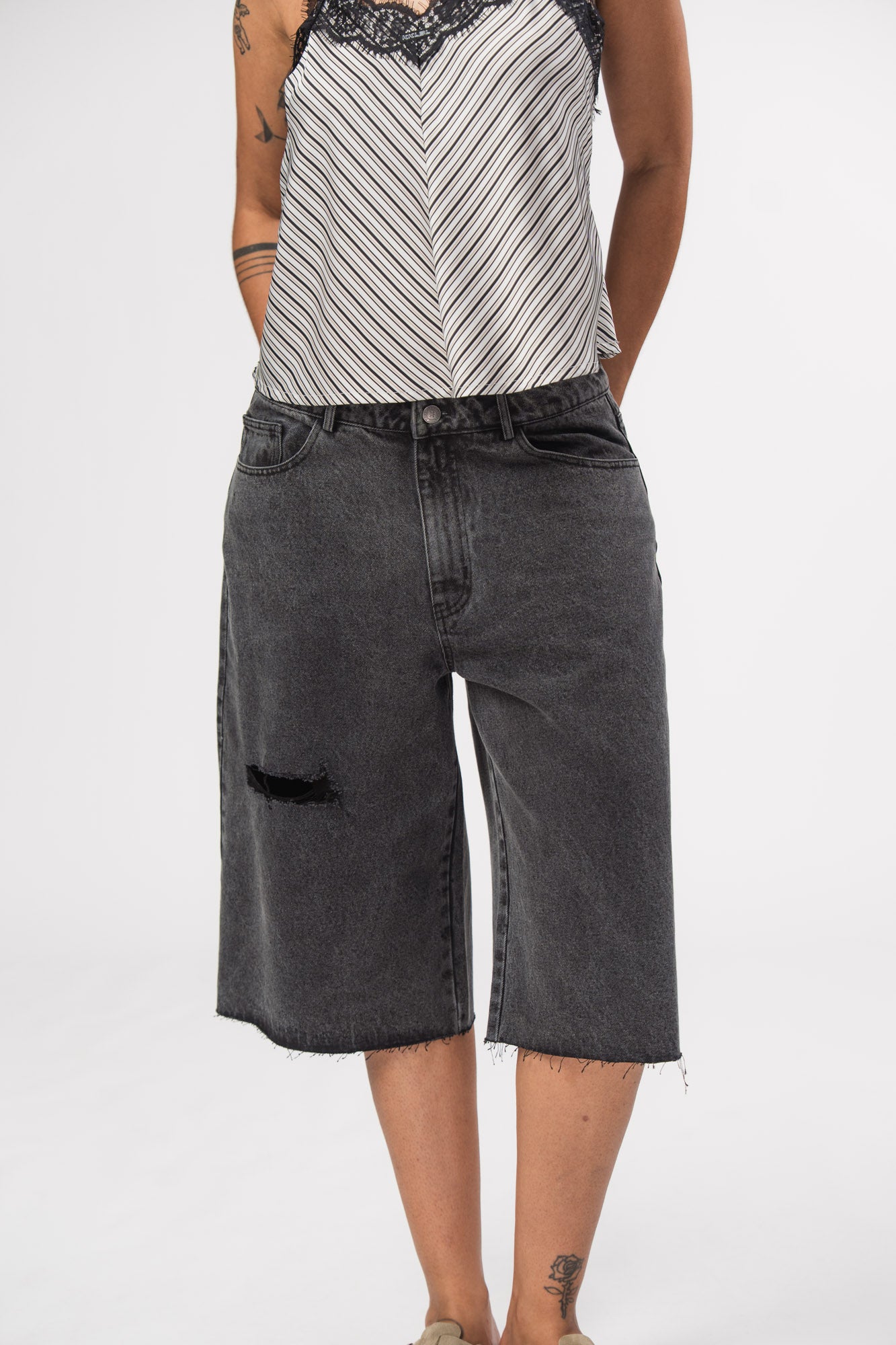 Karo Kauer Denim Shorts Black