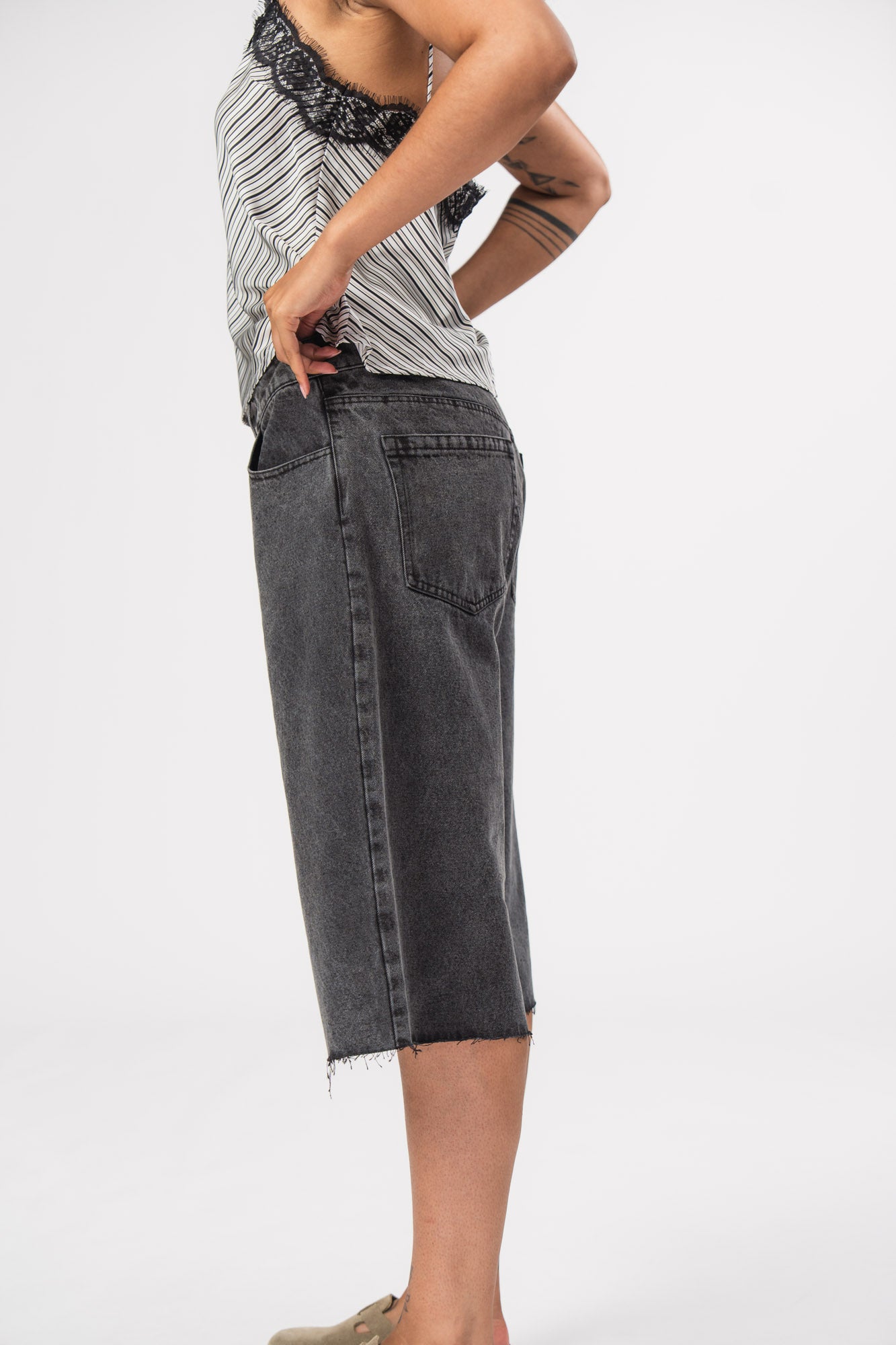Karo Kauer Denim Shorts Black