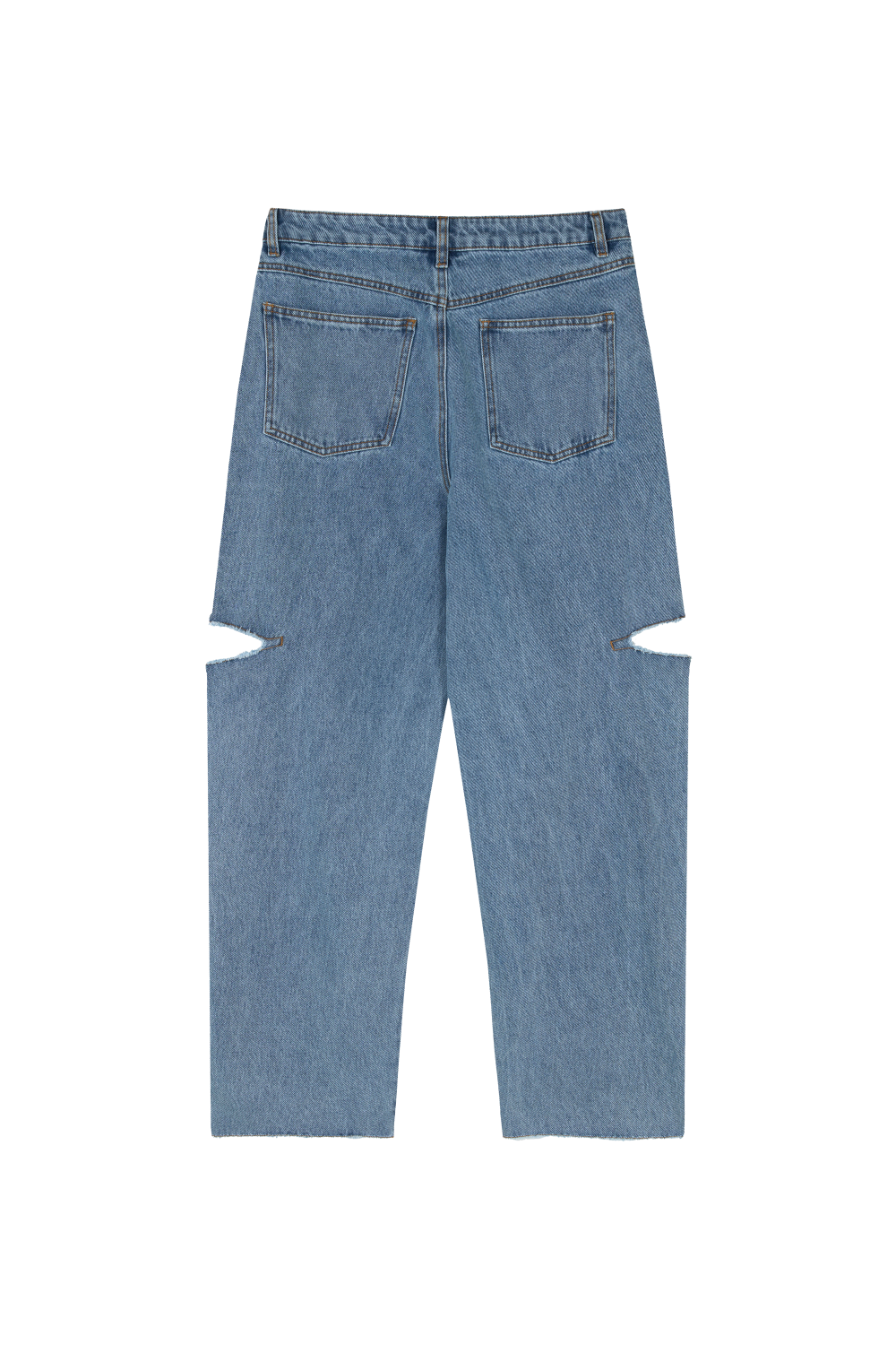 Karo Kauer Denim Pants Cut Out Distressed