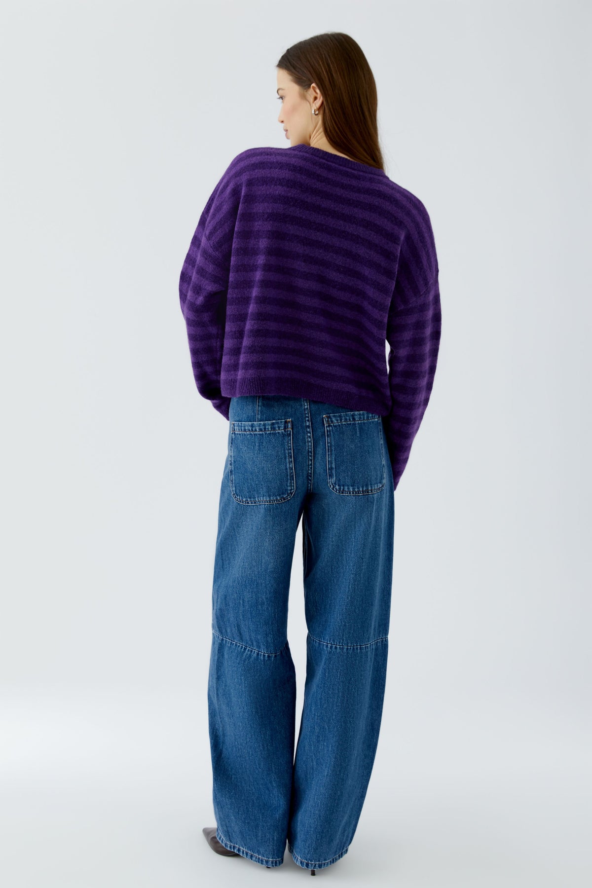 OUI Streifenpullover oversized und cropped