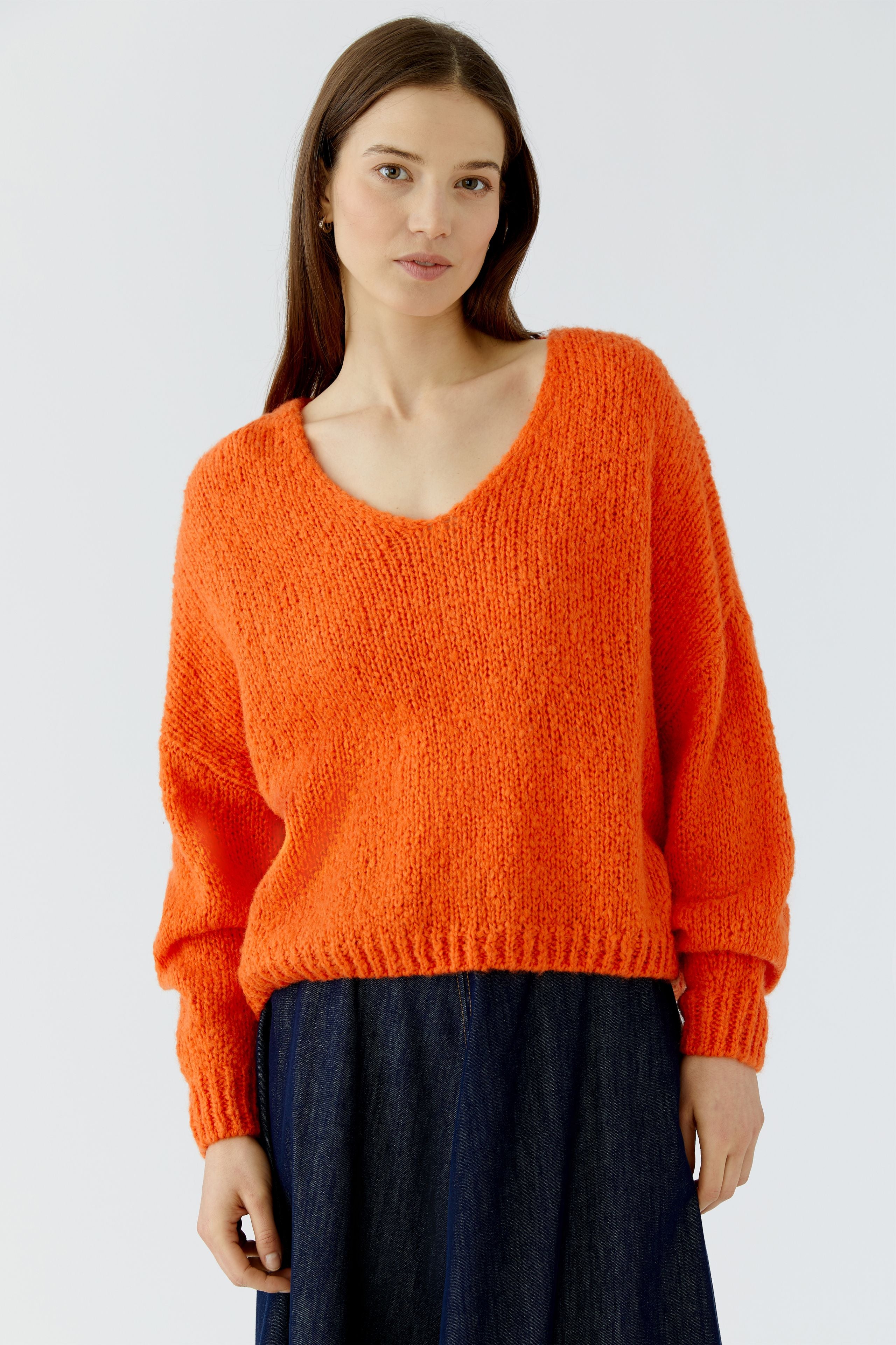 OUI V-Neck Pullover oversized geschnitten