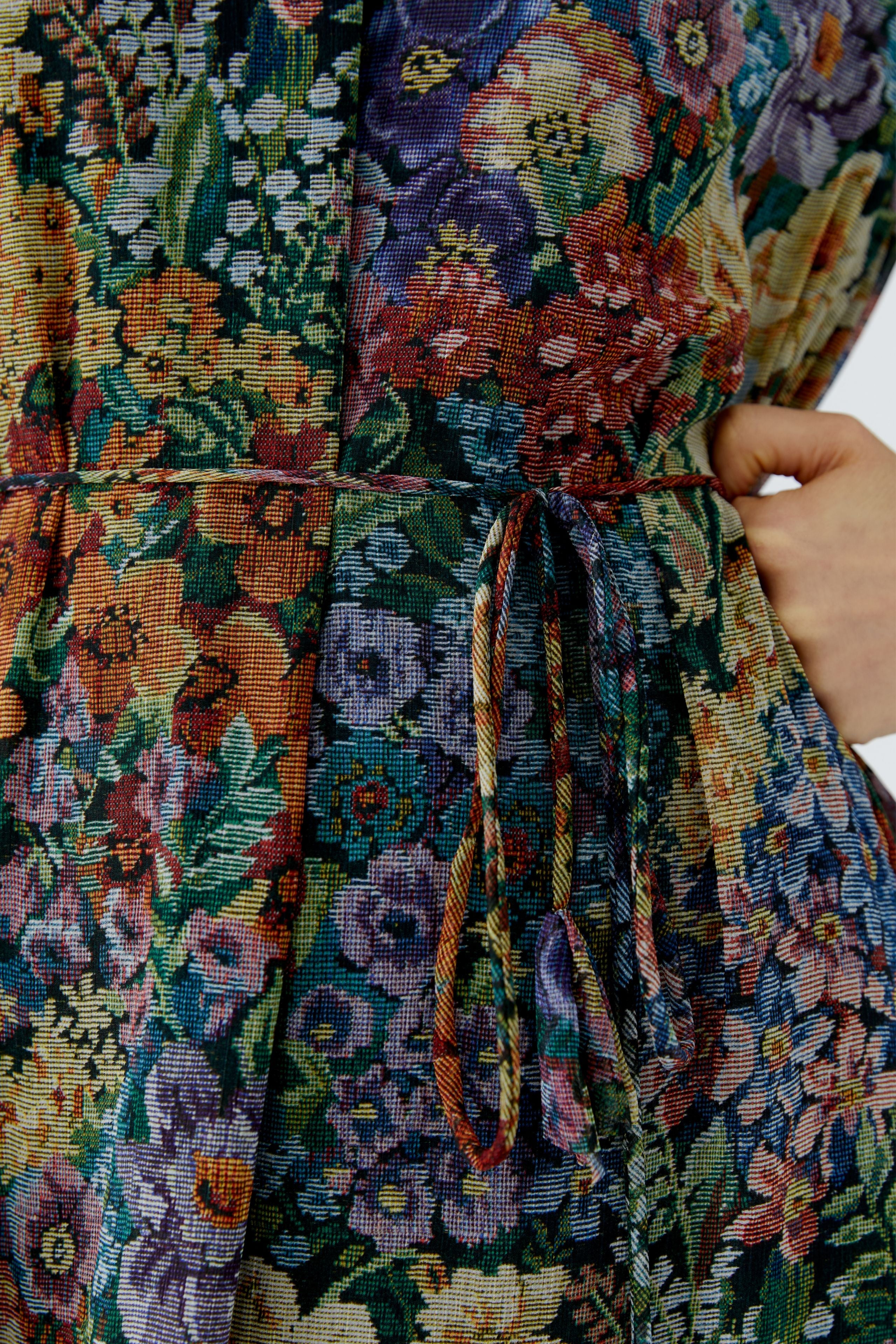 OUI Fließendes Maxikleid mit Rüschen im A-Shape