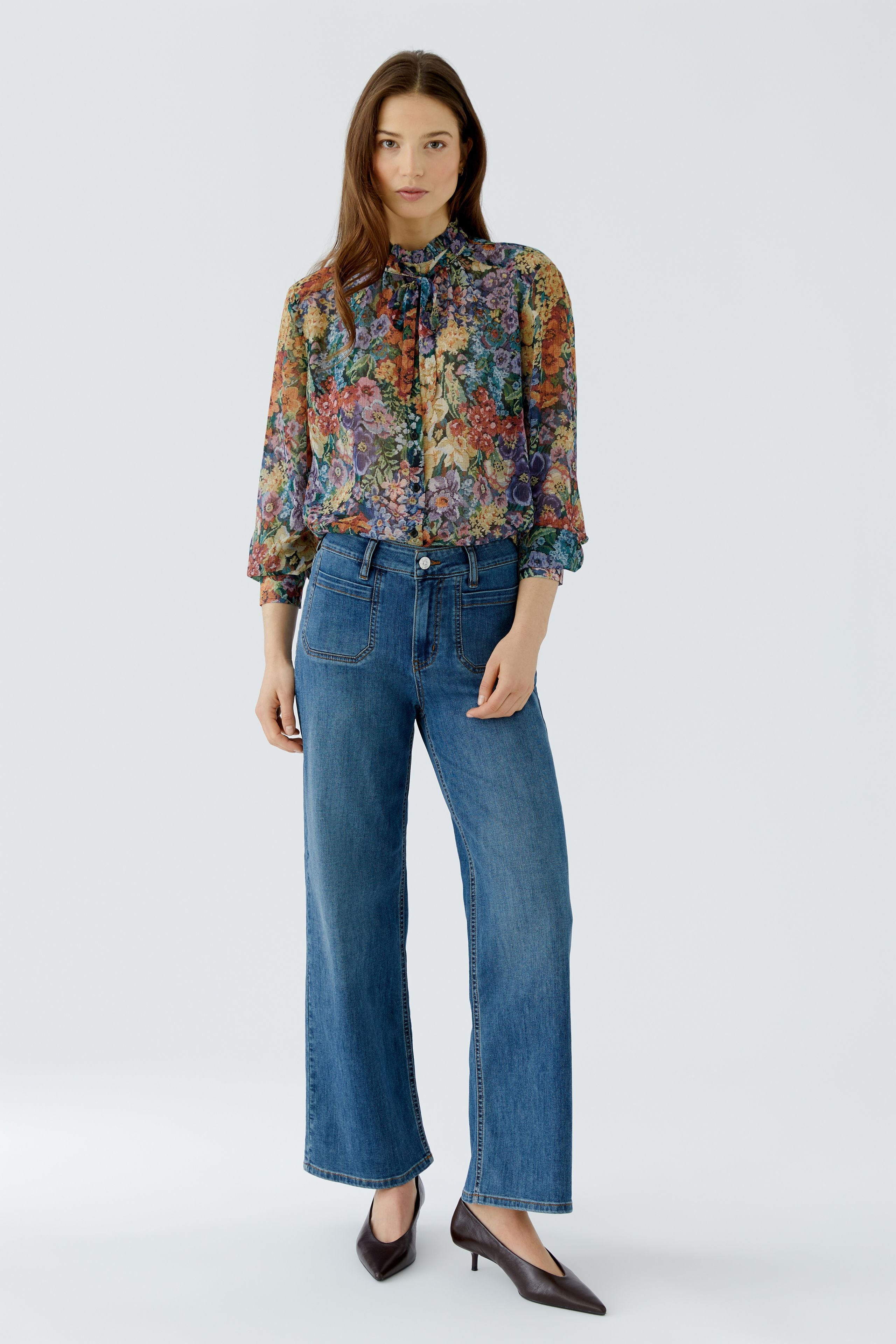 OUI Bluse mit angesagtem Gobelinprint bedruckt