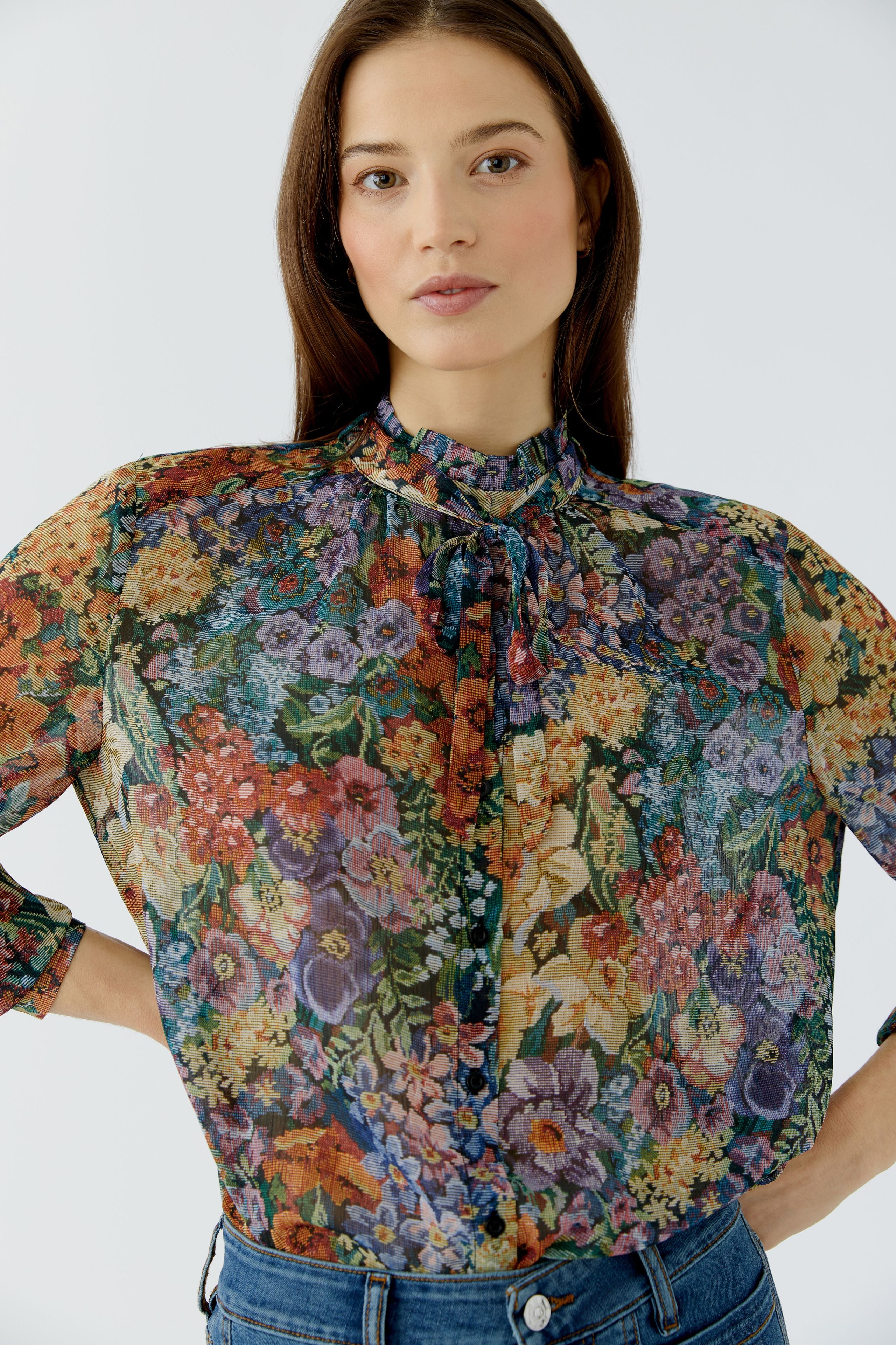 OUI Bluse mit angesagtem Gobelinprint bedruckt
