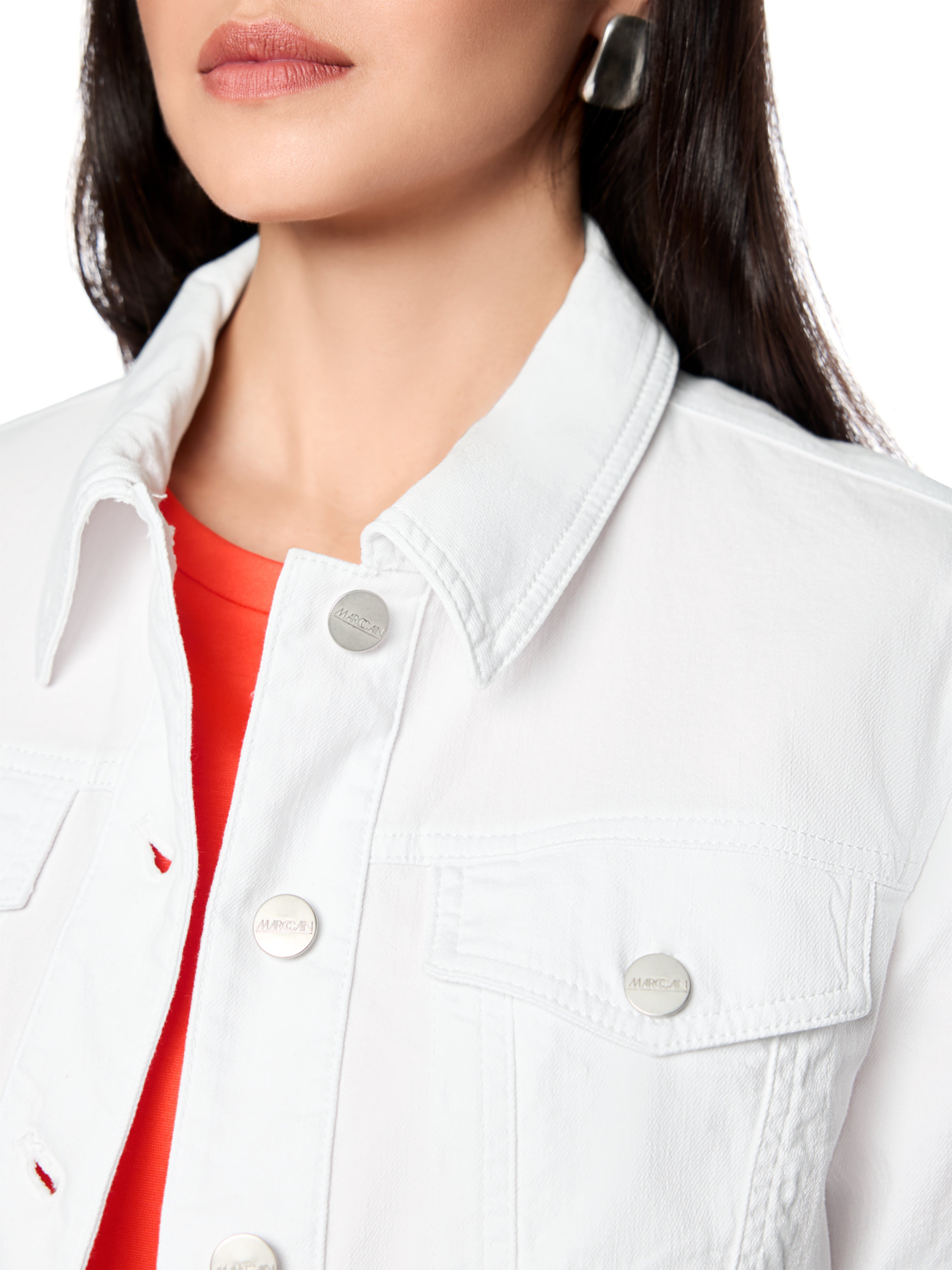 Marc Cain Kurze Jeansjacke aus Baumwollstretch