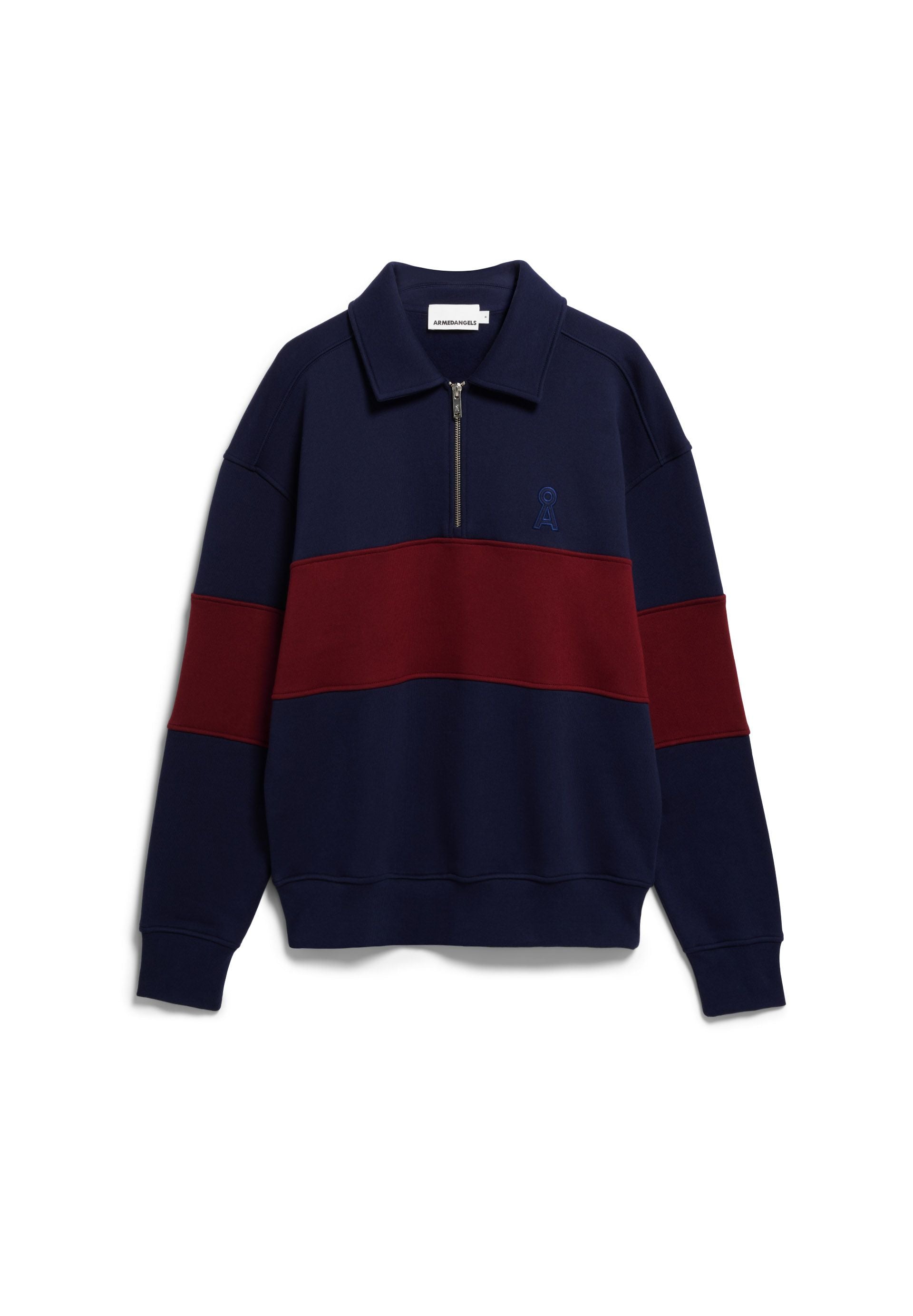 armedangels Gestreiftes Troyer Sweatshirt aus Bio-Baumwolle