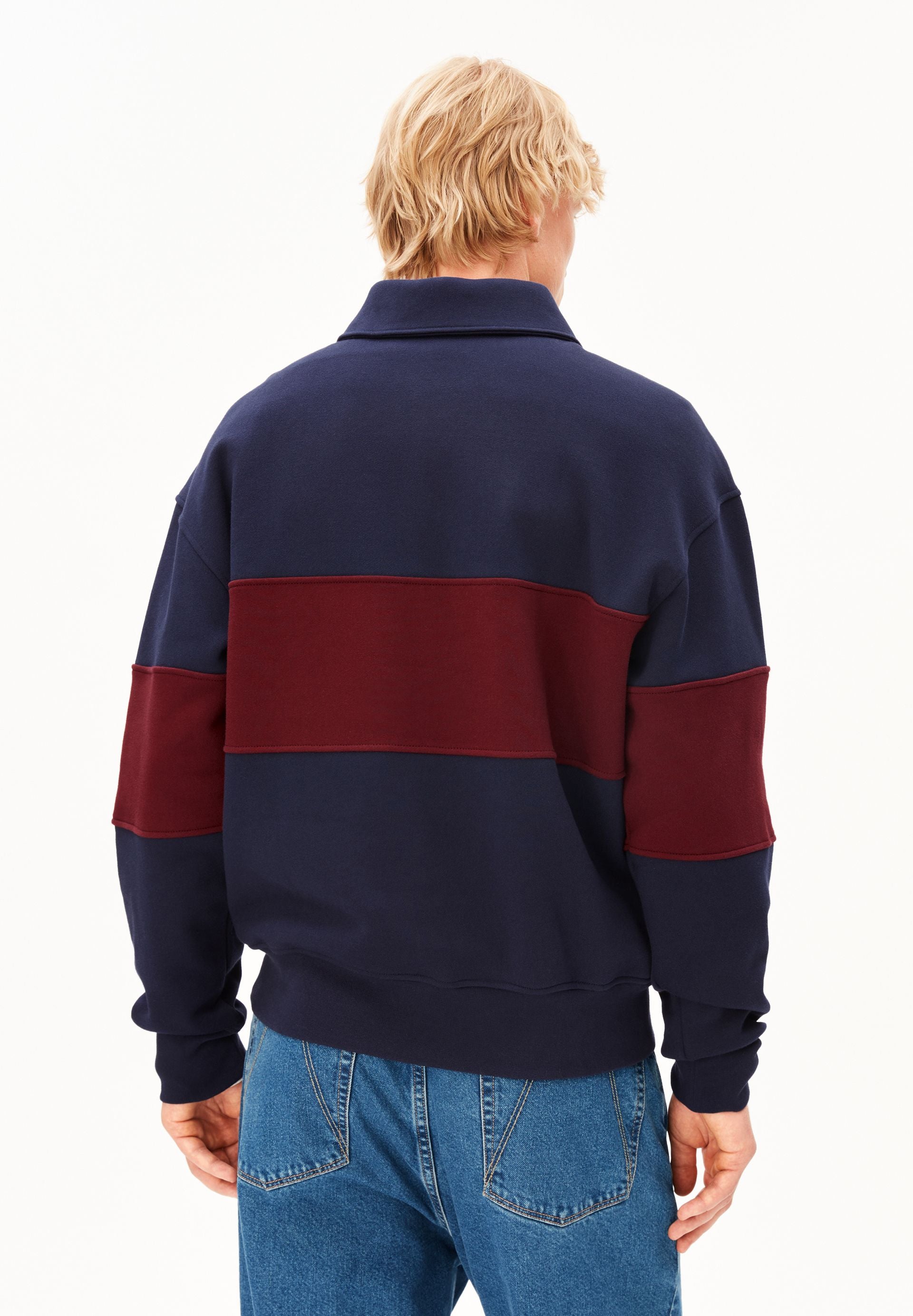 armedangels Gestreiftes Troyer Sweatshirt aus Bio-Baumwolle