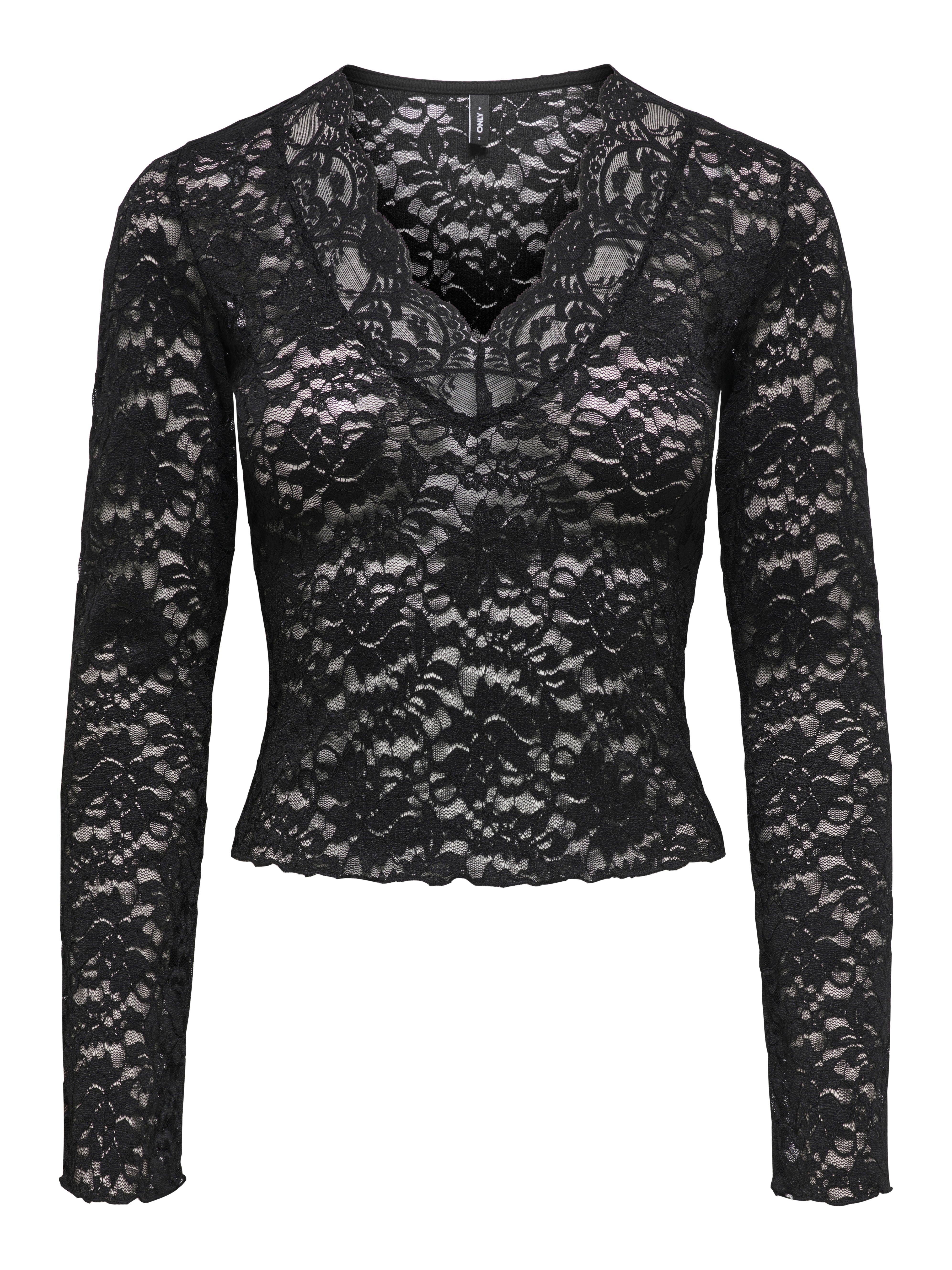 ONLNIKKA L/S LACE TOP JRS NOOS