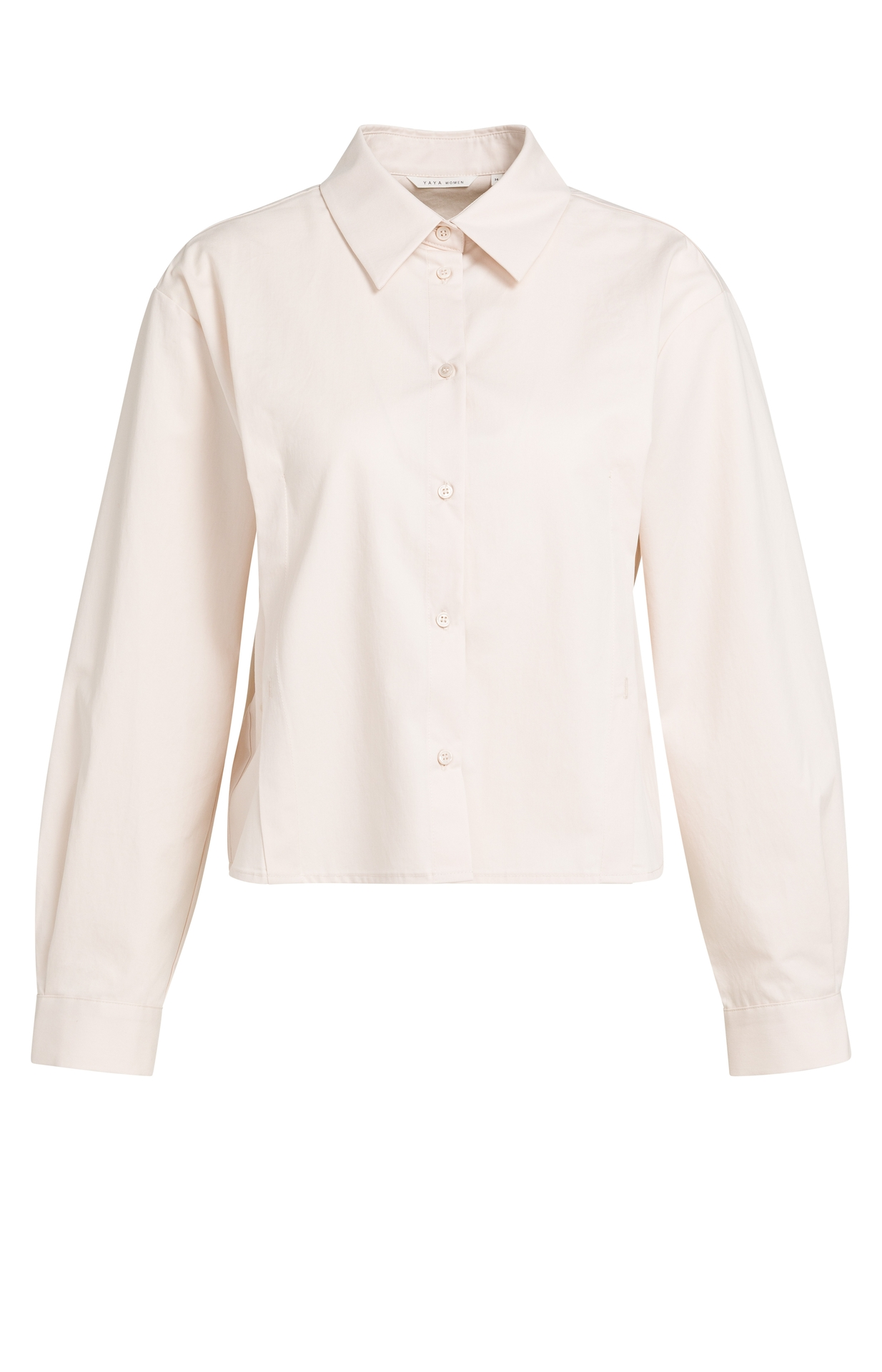 Yaya Langärmelige Popeline-Bluse mit verstellbarem Saum