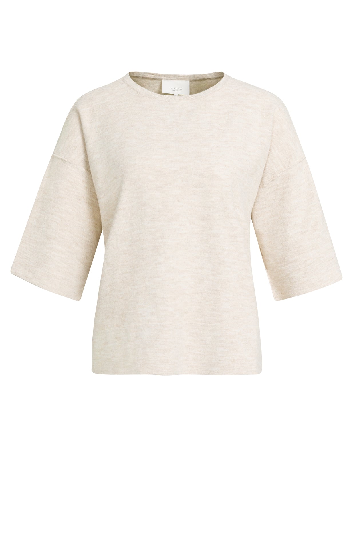 Yaya Oversize-Shirt aus Feinstrick mit halblangen Ärmeln