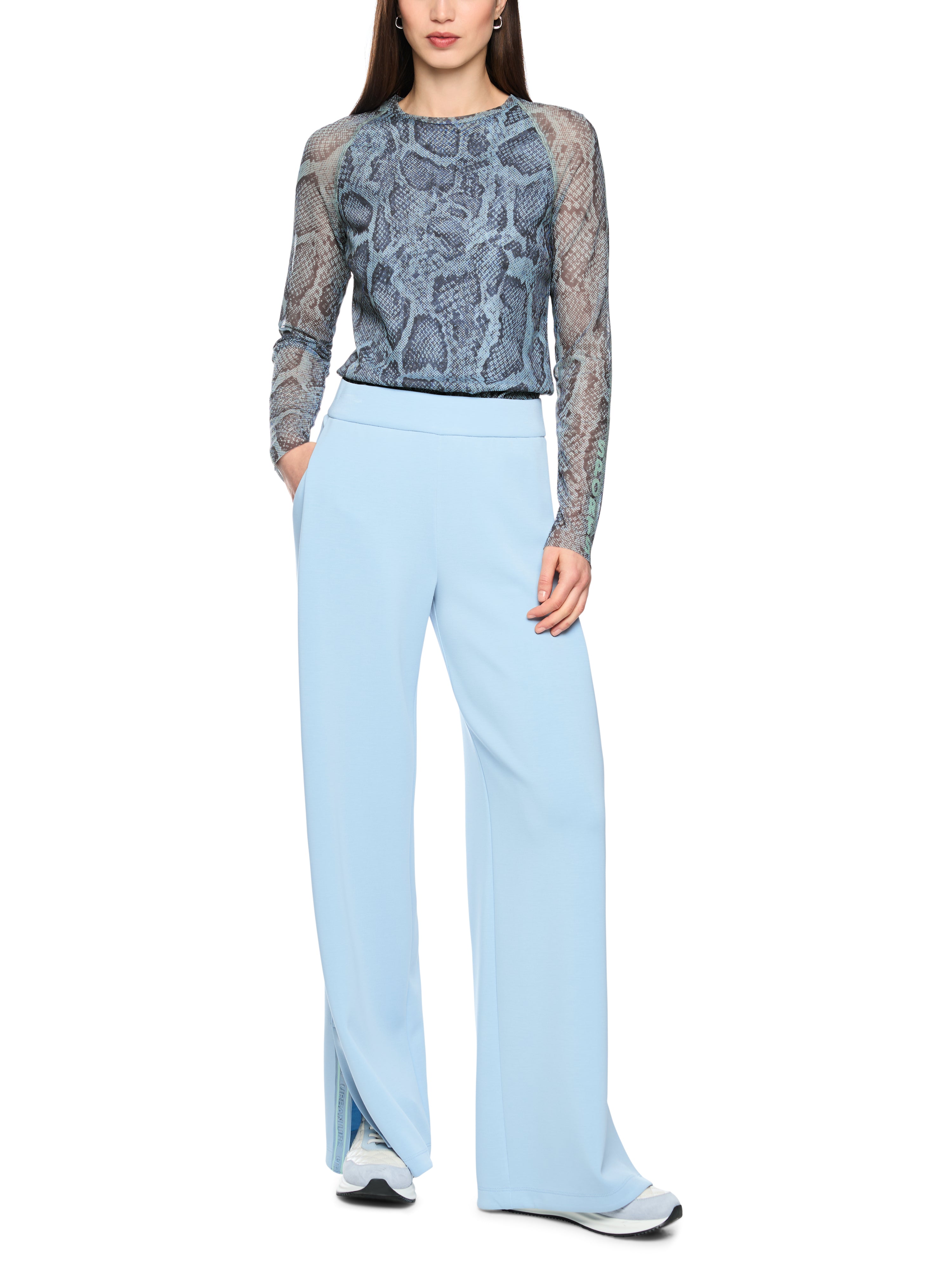 Marc Cain Mesh-Shirt mit Animal Print