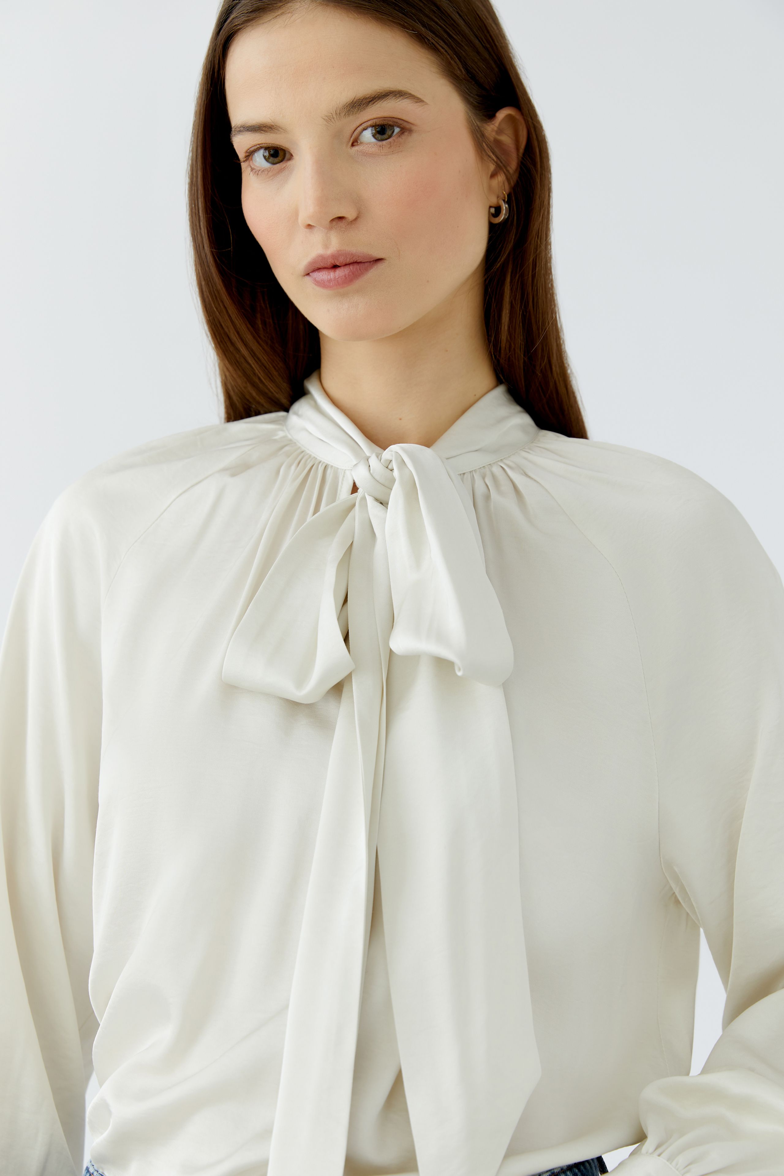 OUI Schluppenbluse aus glänzendem Satin