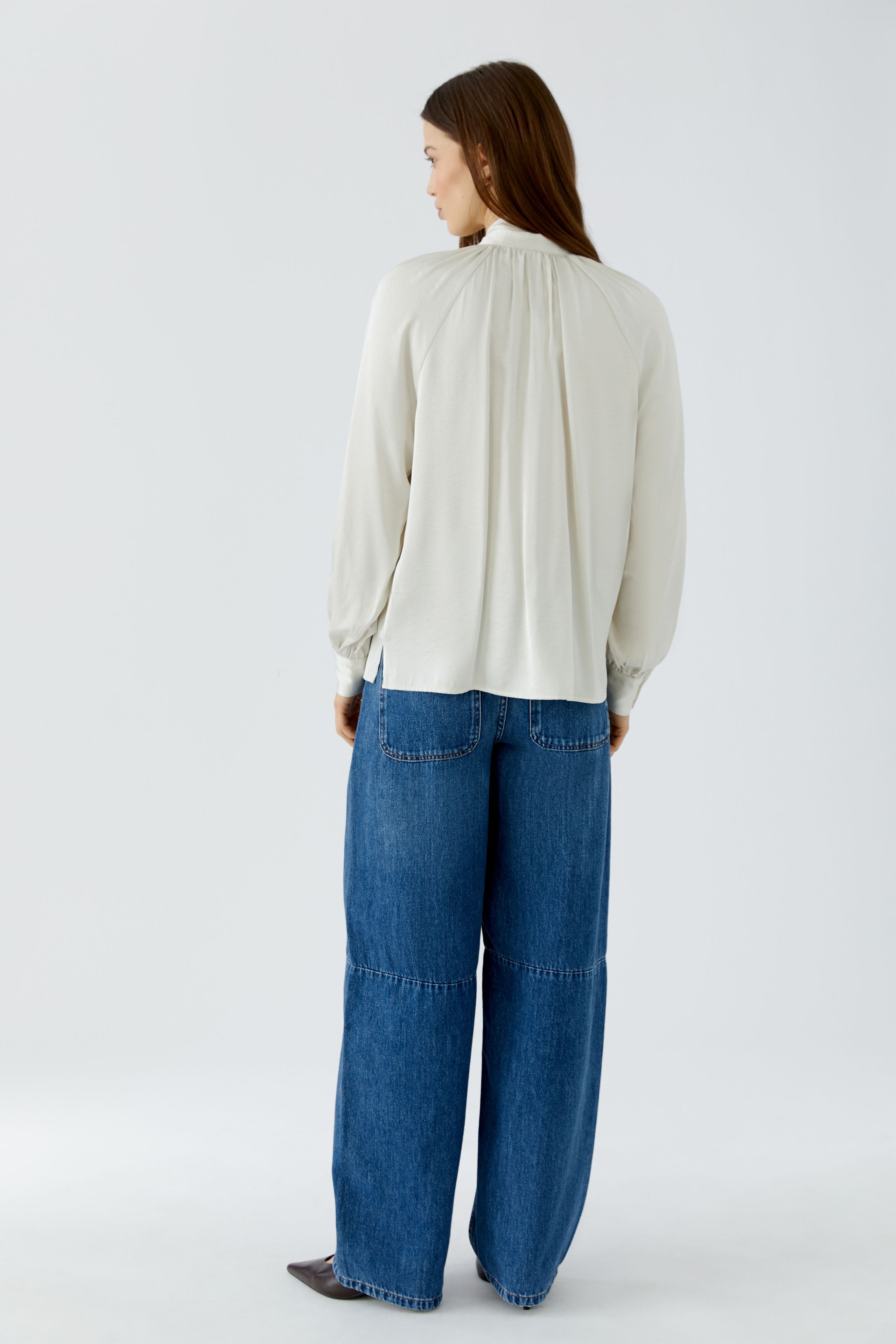 OUI Schluppenbluse aus glänzendem Satin
