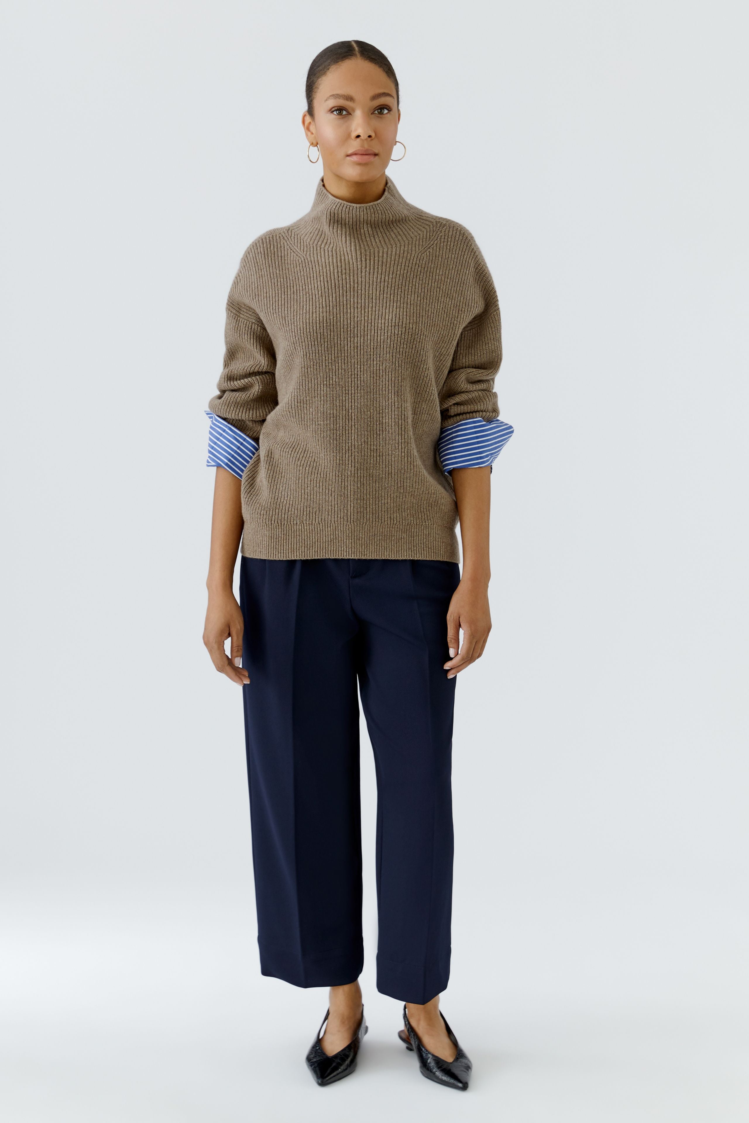 OUI Pullover mit Blusenmanschette