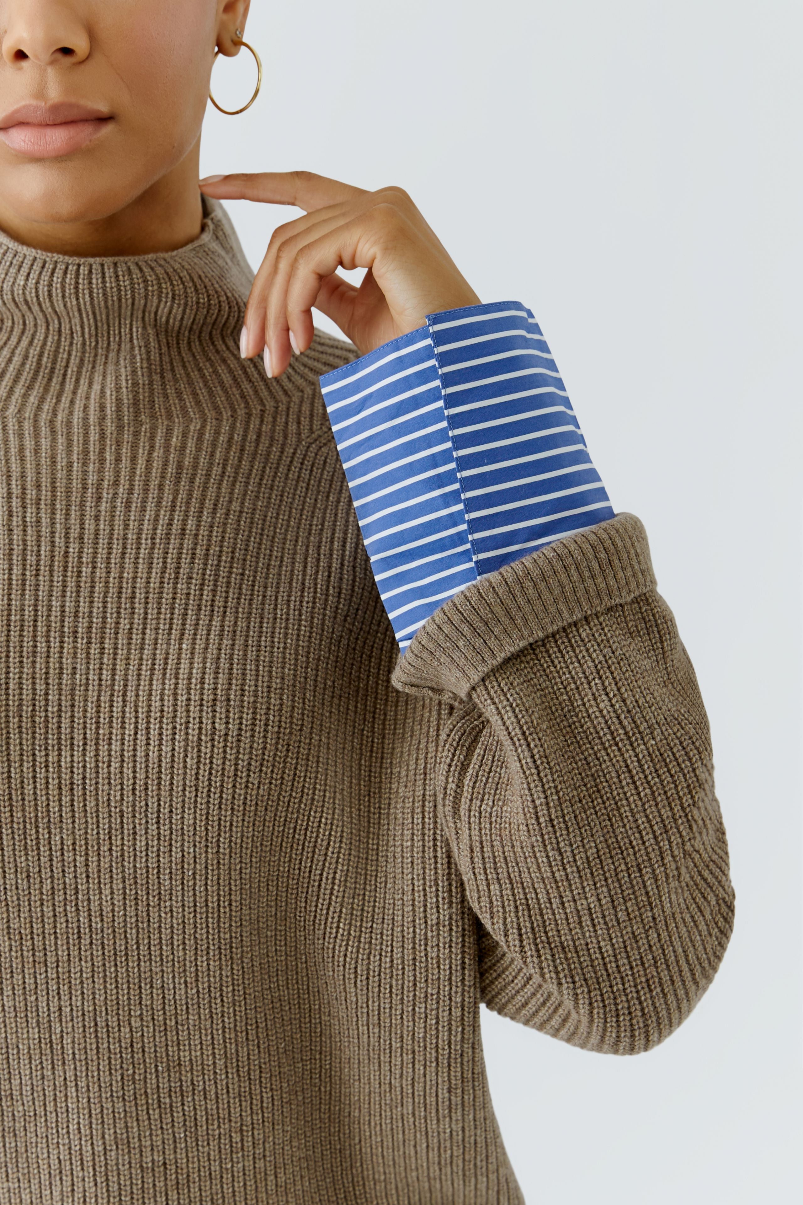 OUI Pullover mit Blusenmanschette