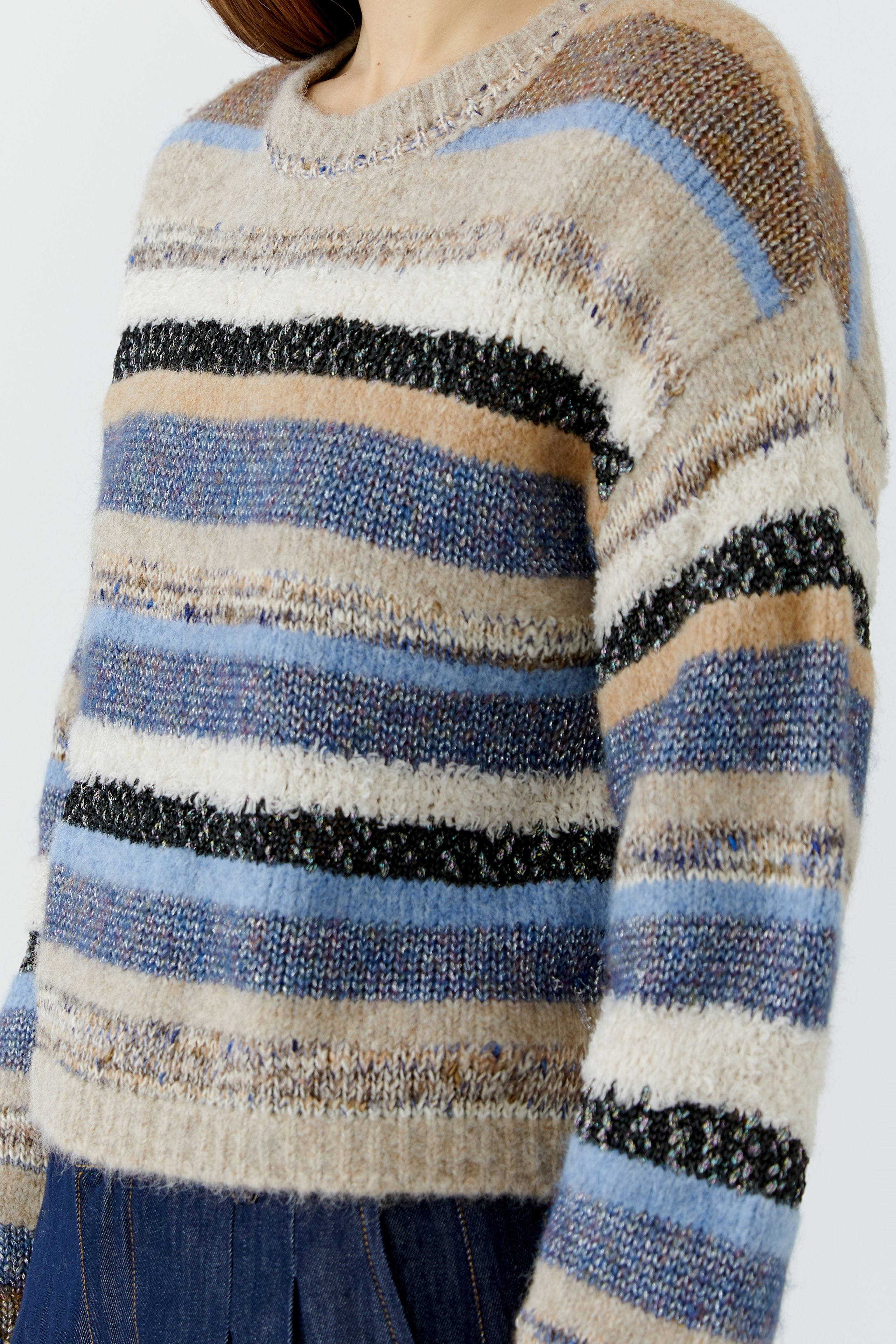 OUI Pullover mit besonderem Multicolor Streifen