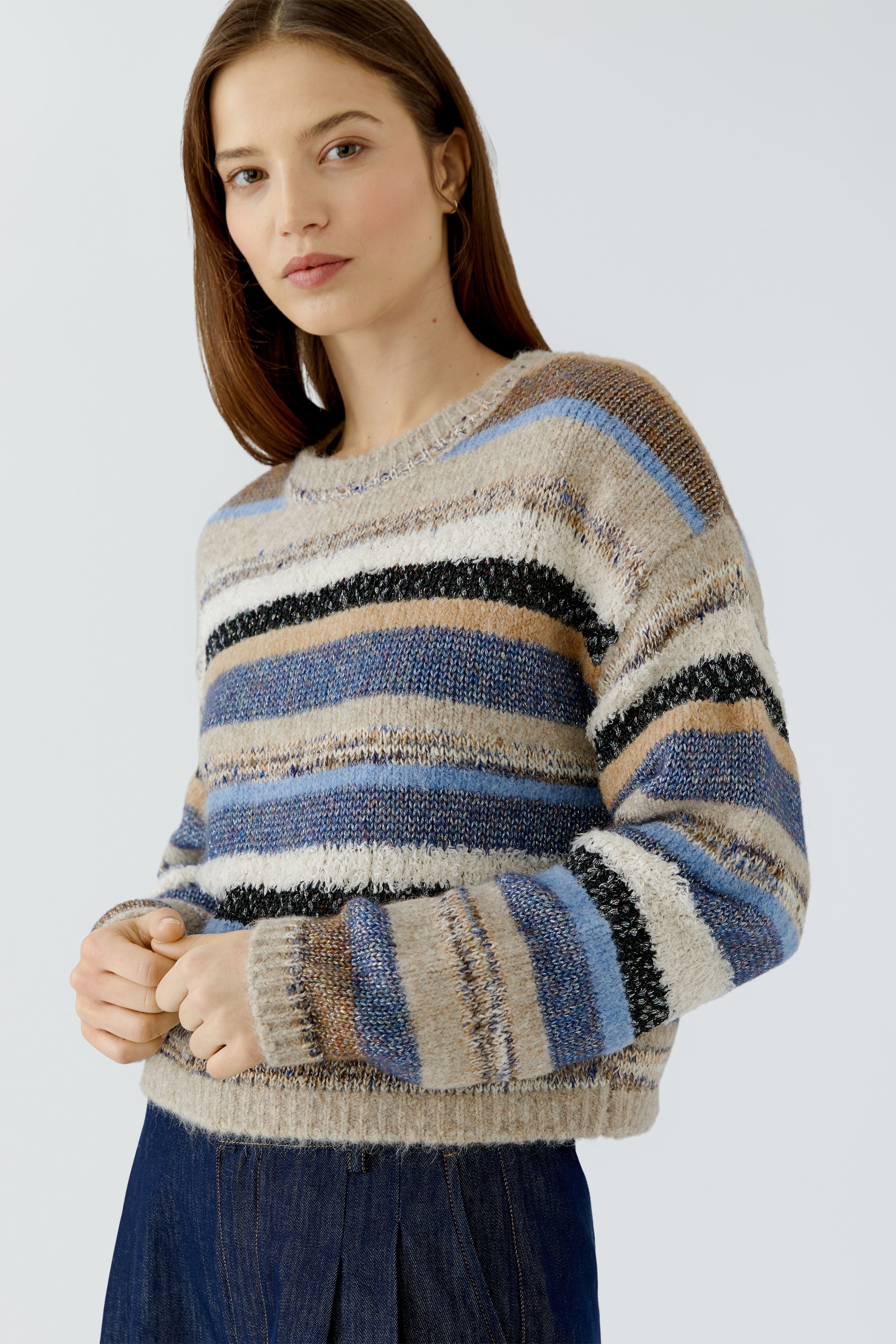 OUI Pullover mit besonderem Multicolor Streifen
