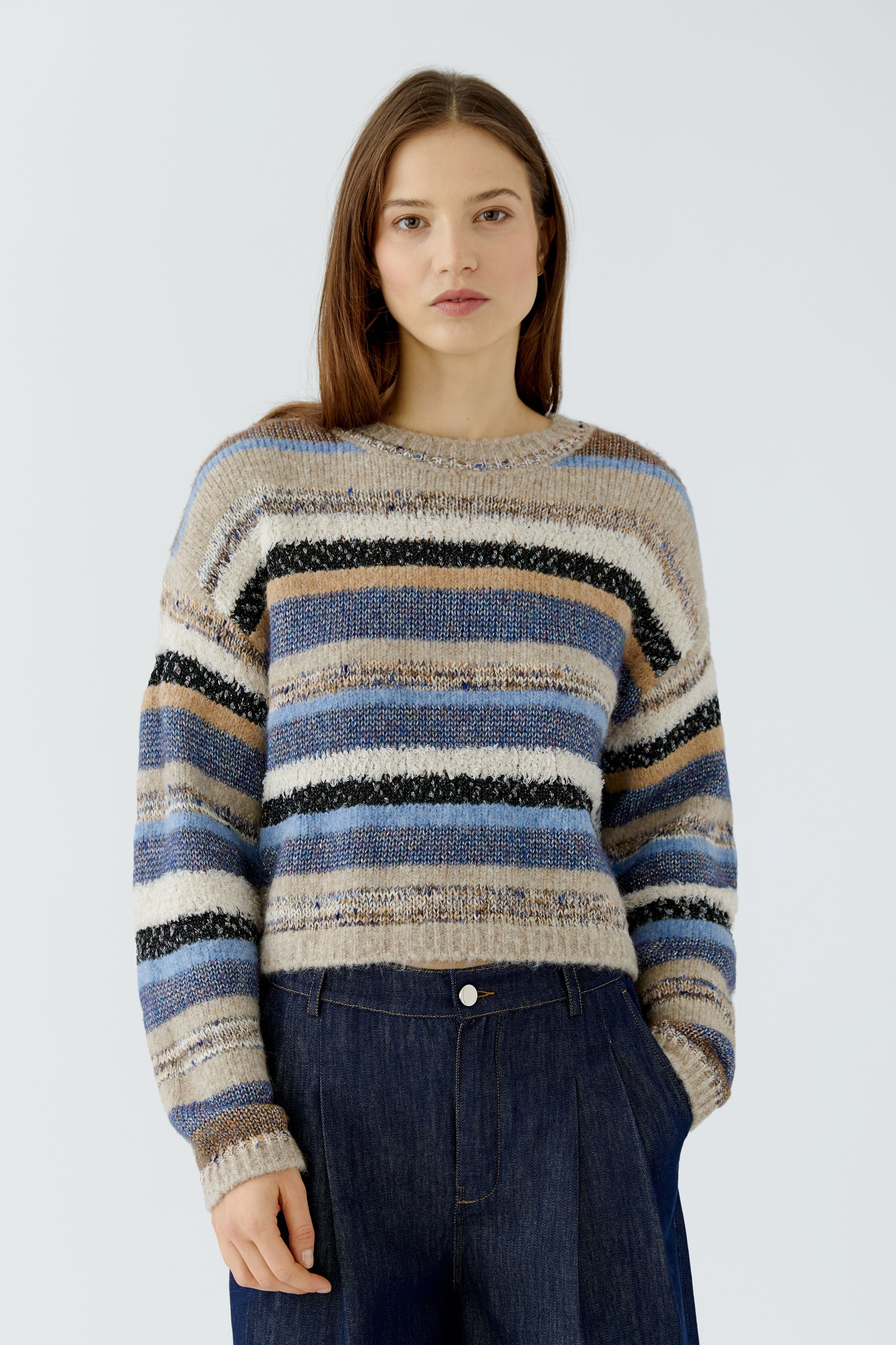 OUI Pullover mit besonderem Multicolor Streifen