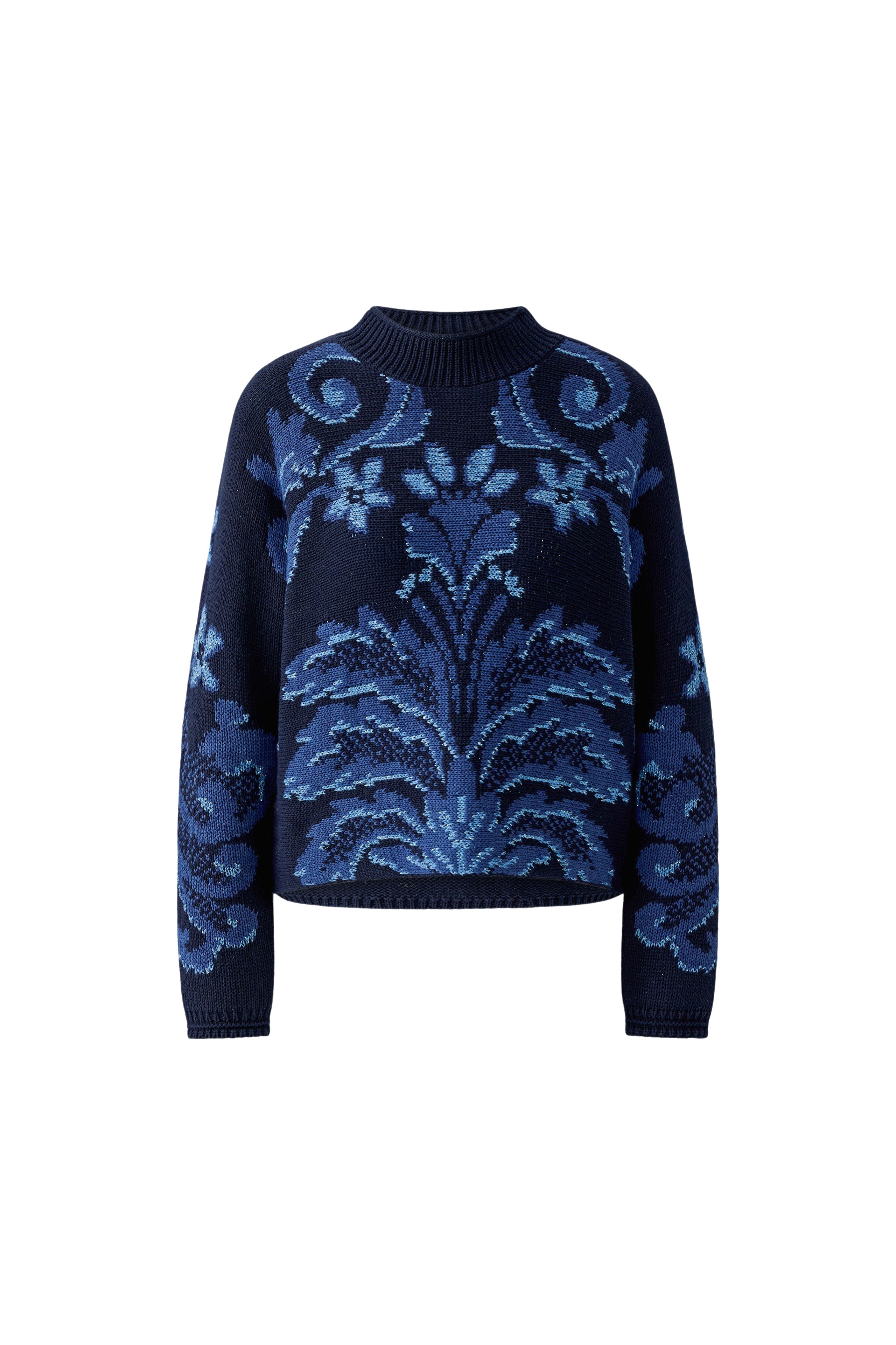 OUI Jacquard-Pullover mit Glanzgarn