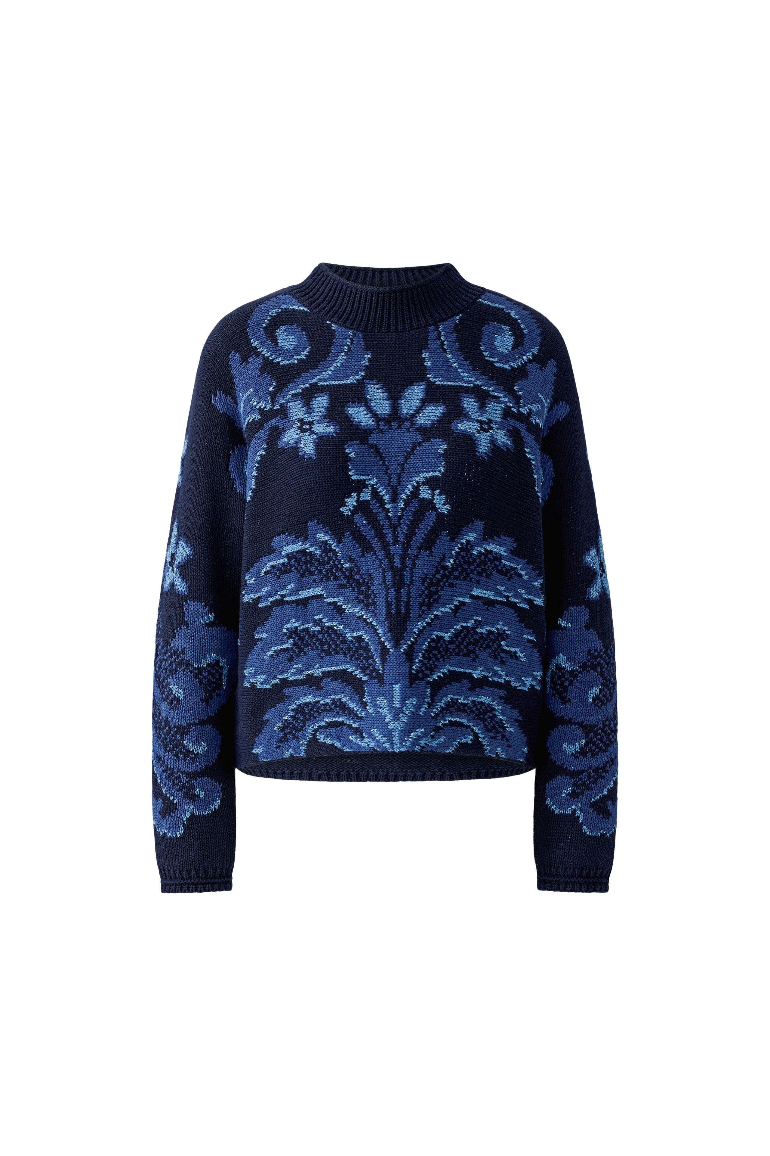 OUI Jacquard-Pullover mit Glanzgarn