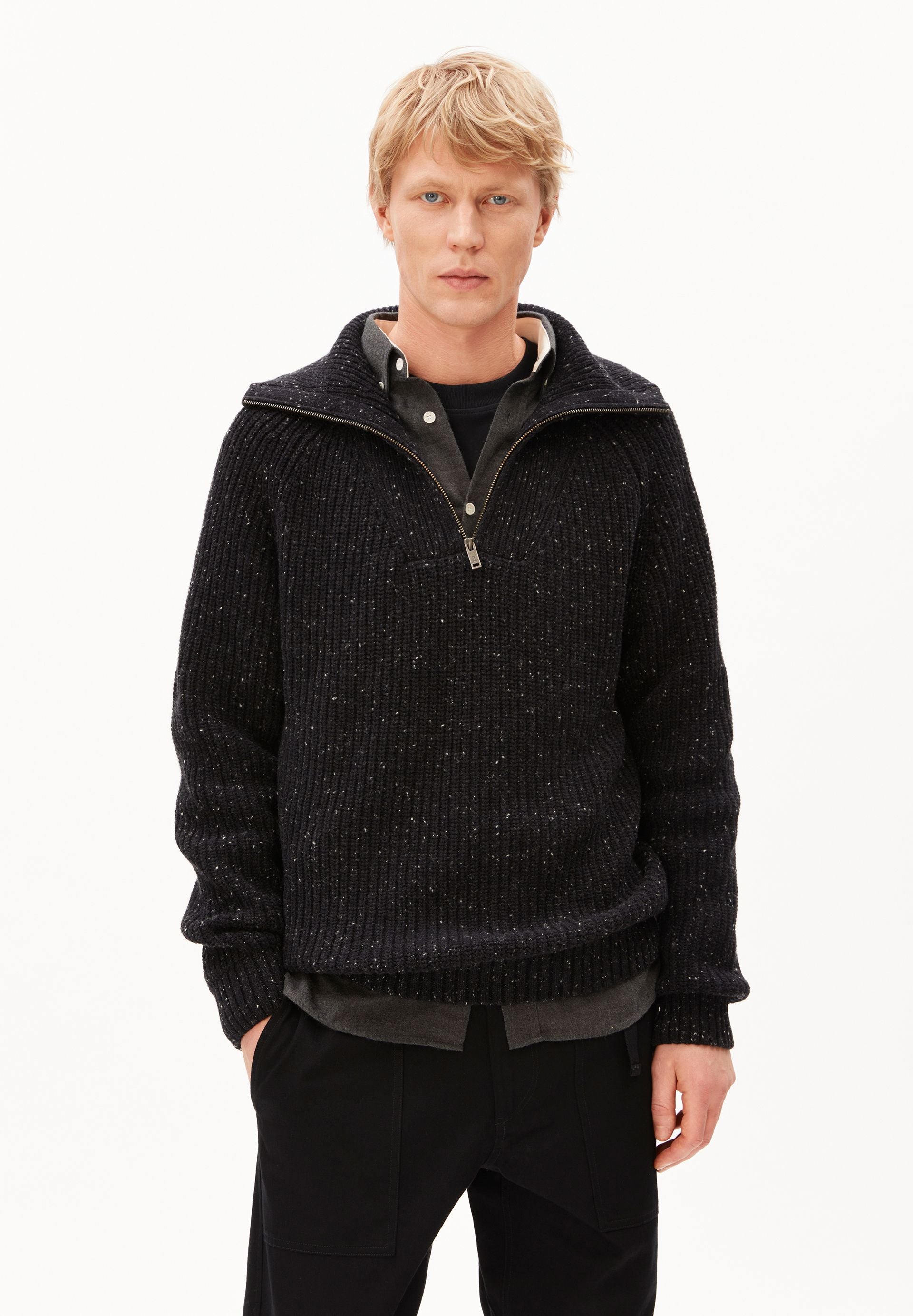 Tweed Strick Troyer aus Woll-Mix