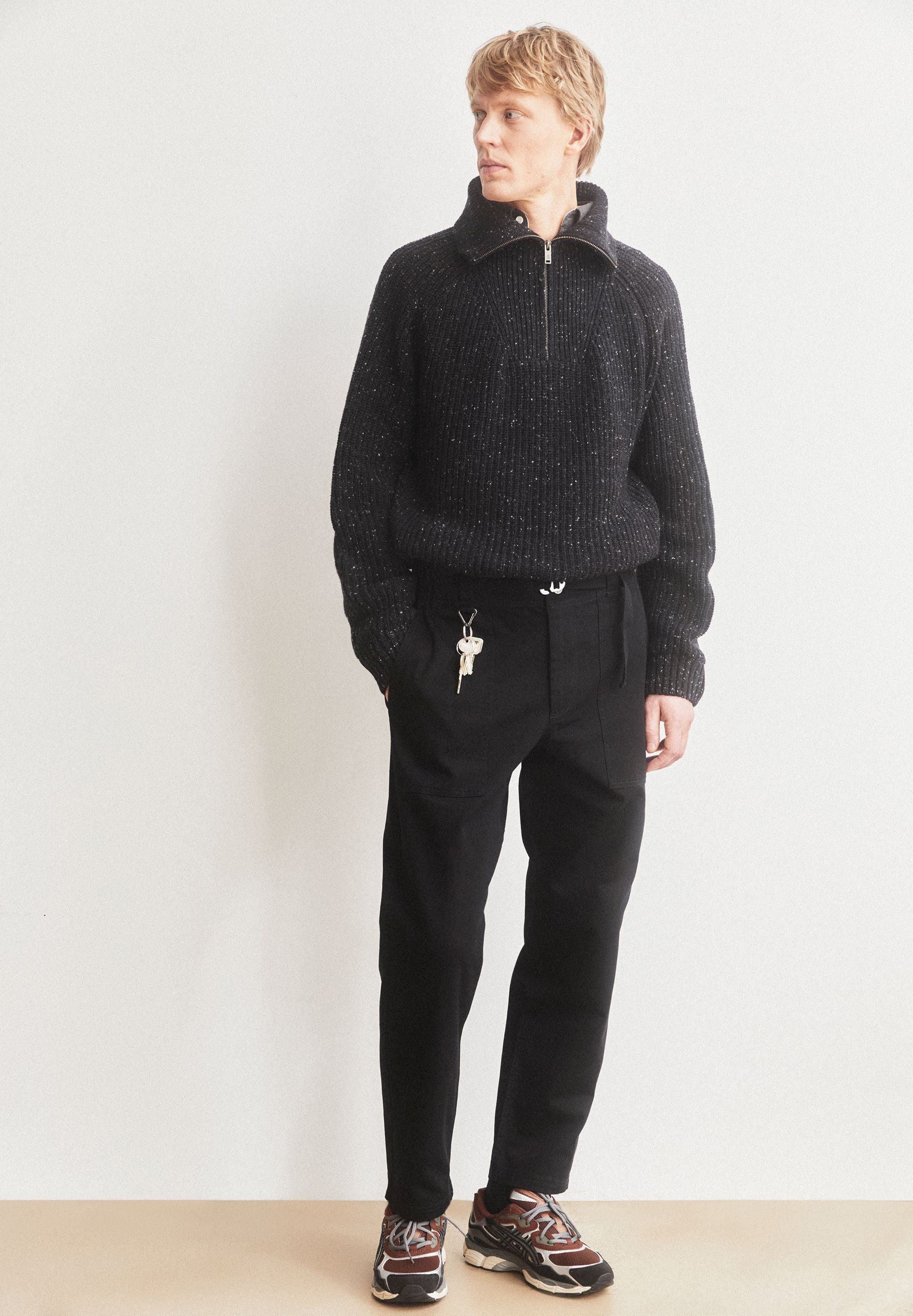 Tweed Strick Troyer aus Woll-Mix
