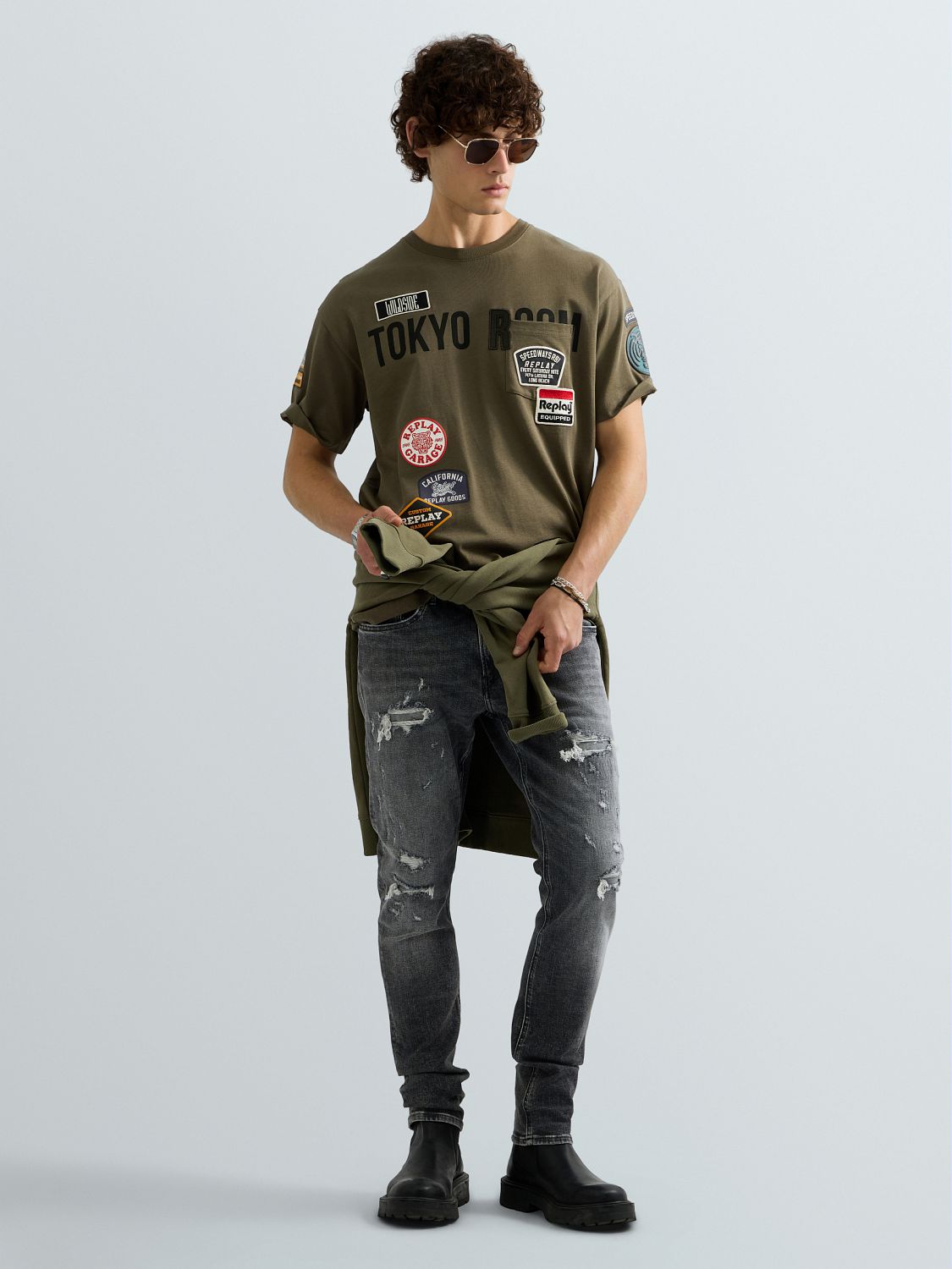 T-Shirt Relaxed Fit mit Brusttasche und Patch