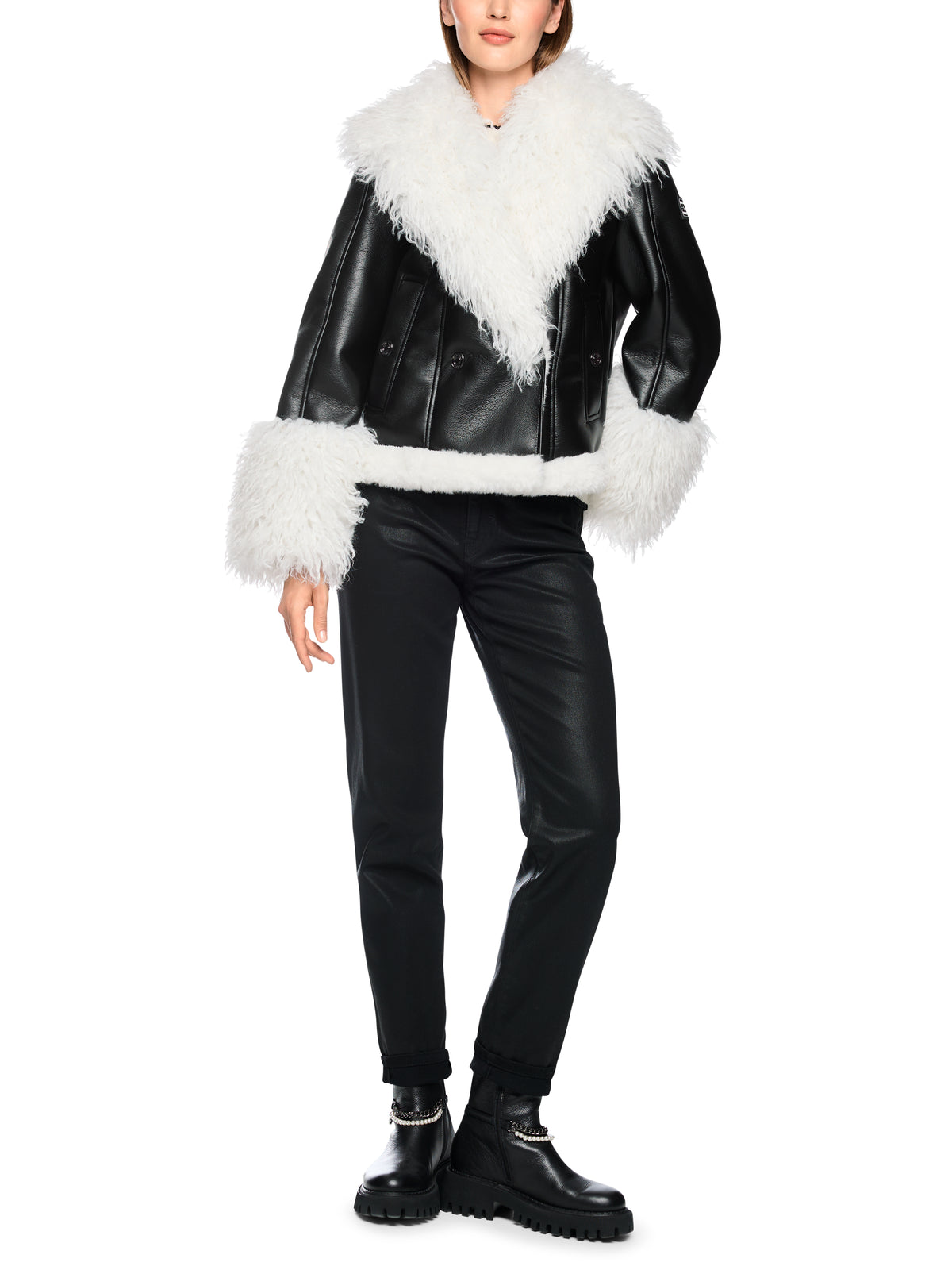 Jacke mit Kunstfell-Besatz