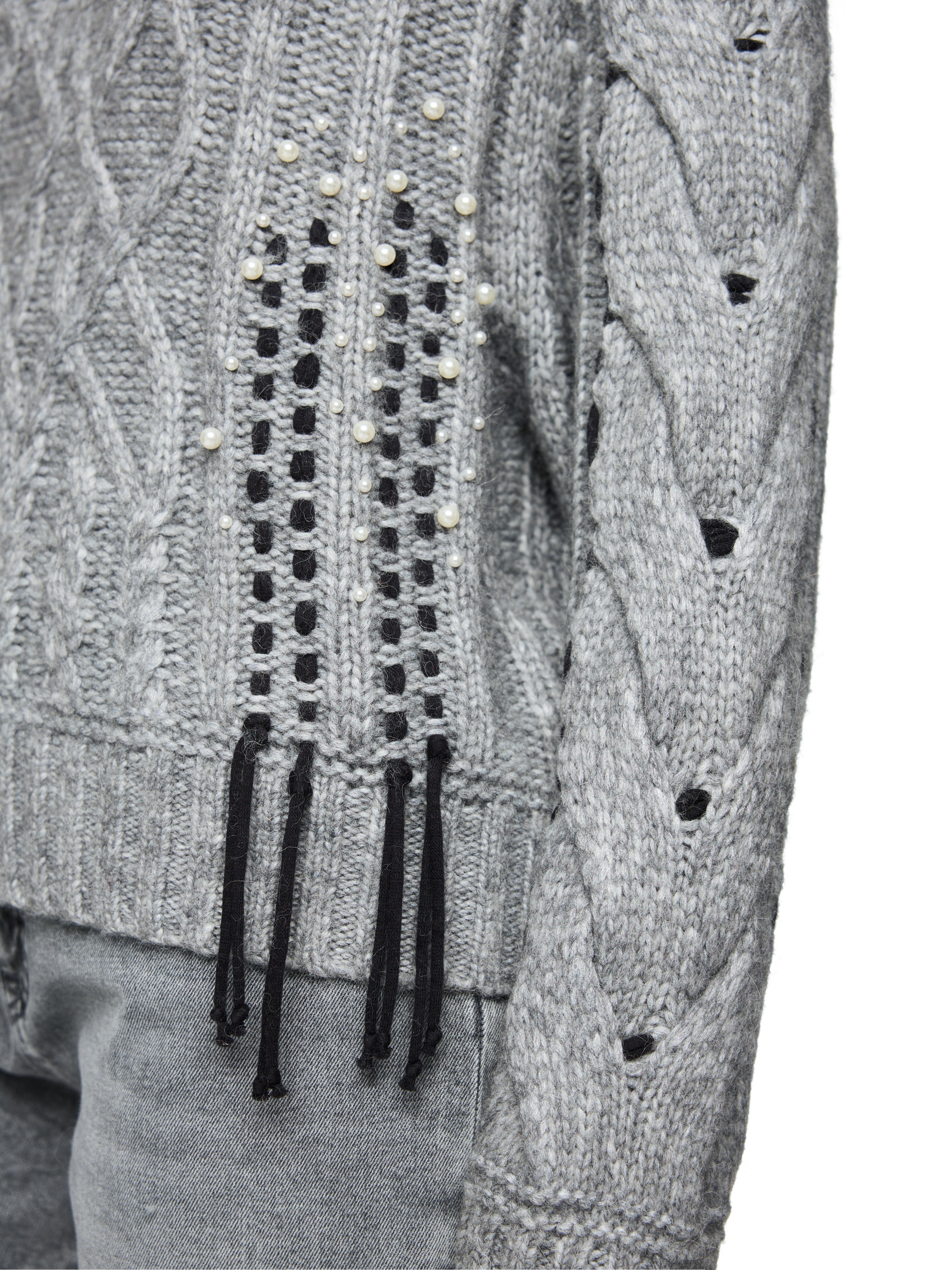 Zopfstrick-Pullover mit Details