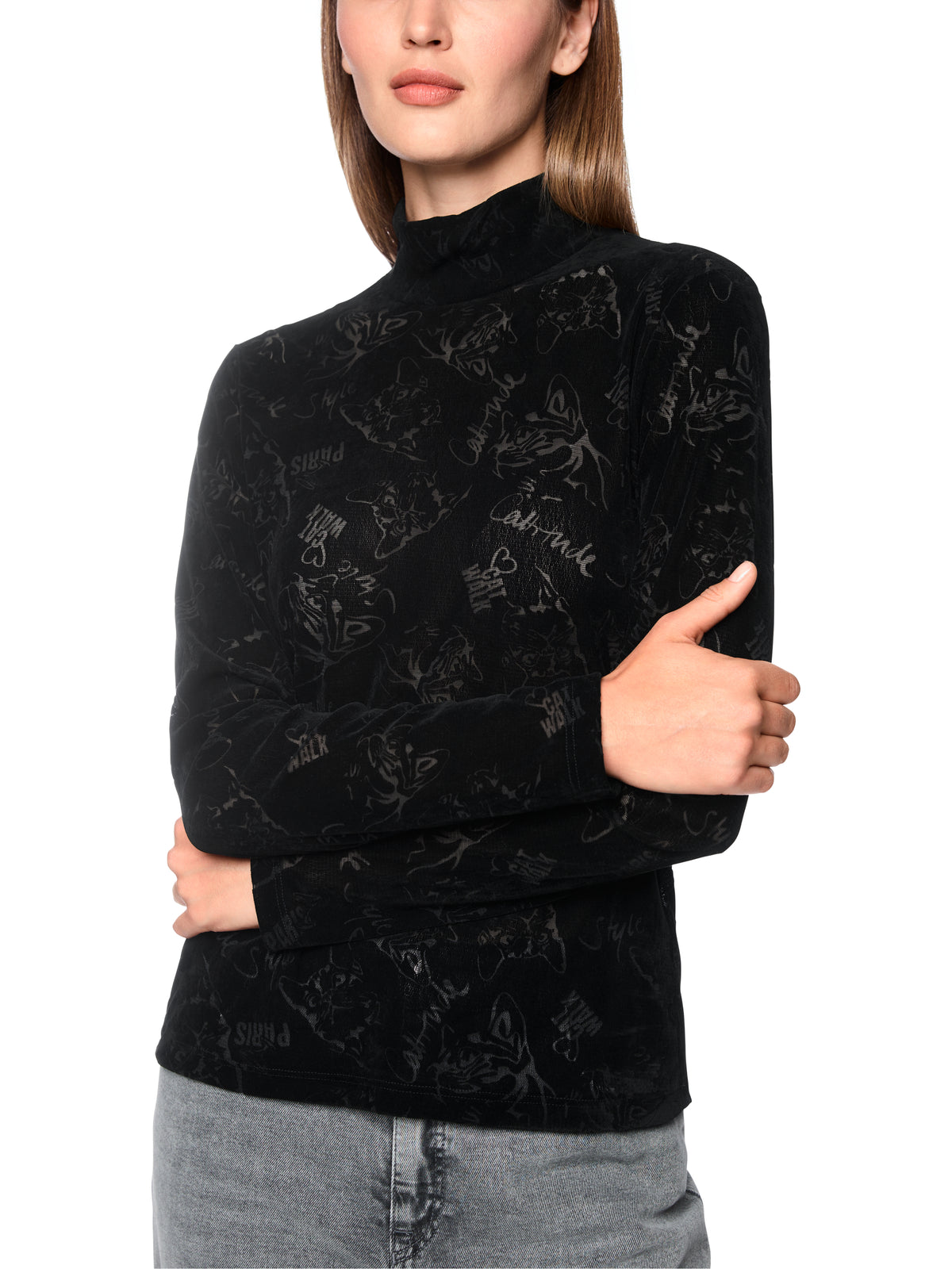 Shirt mit Katzen-Optik