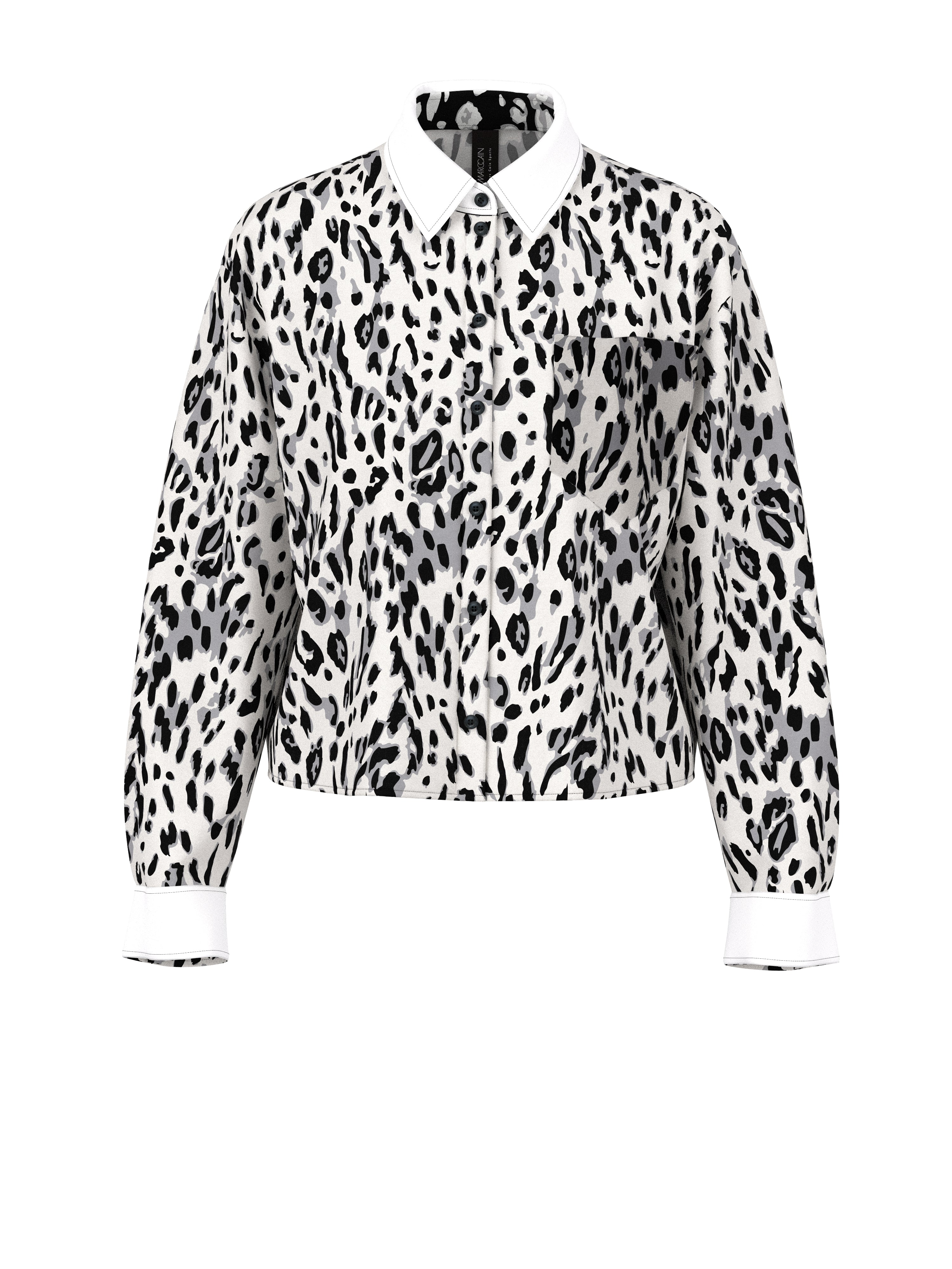 Baumwollbluse mit Leo-Muster