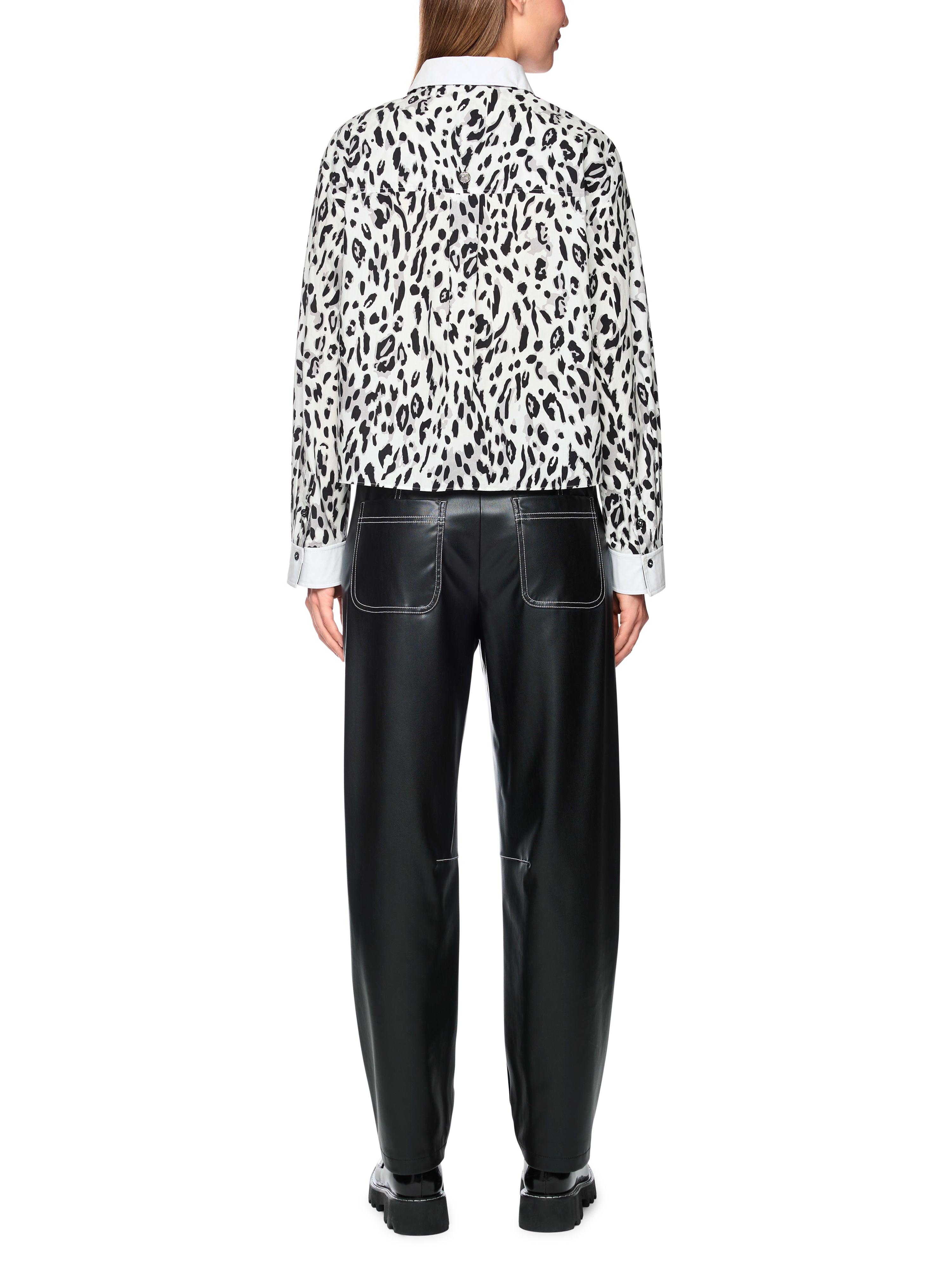 Baumwollbluse mit Leo-Muster