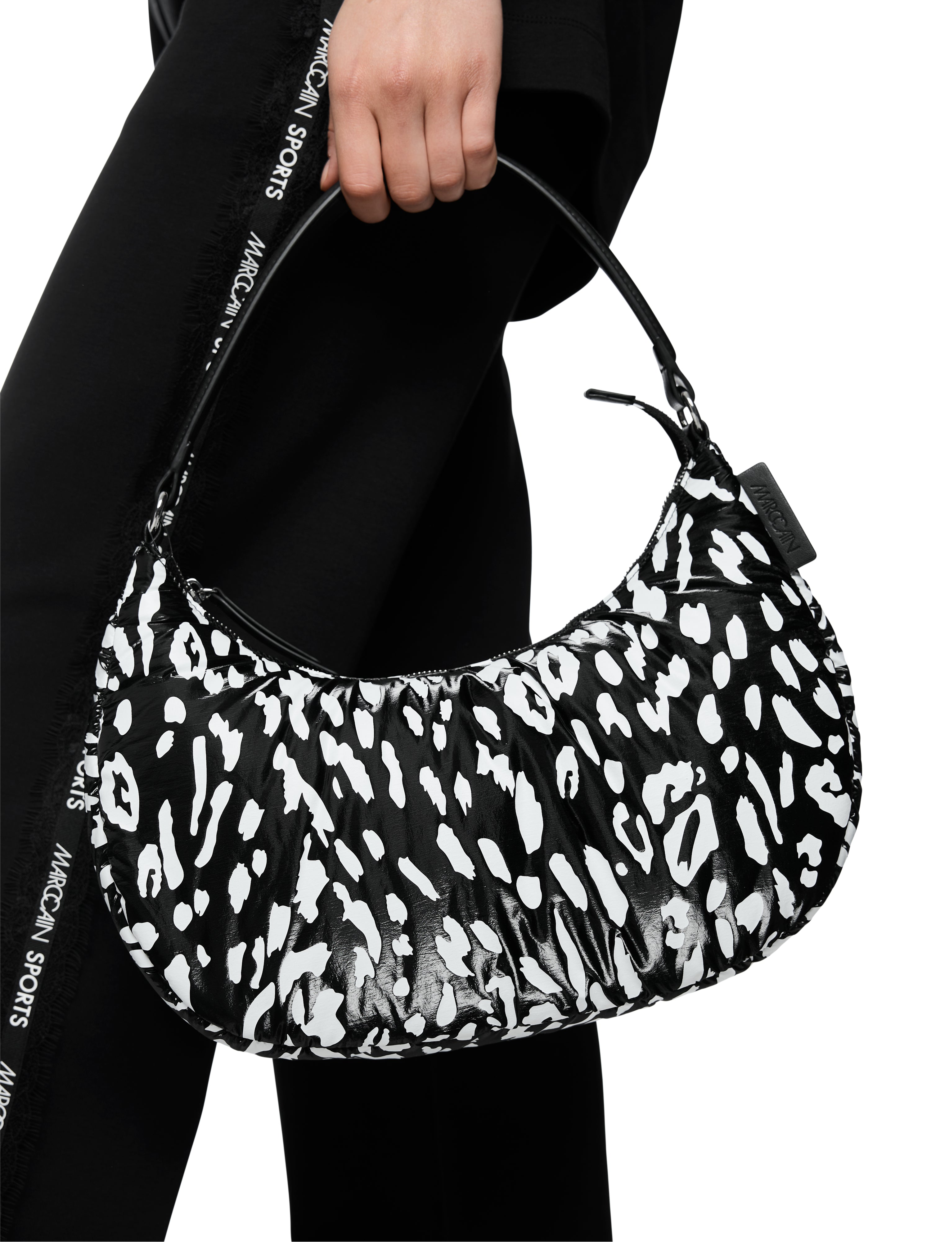 Nylon Hobo-Bag mit Leo-Muster
