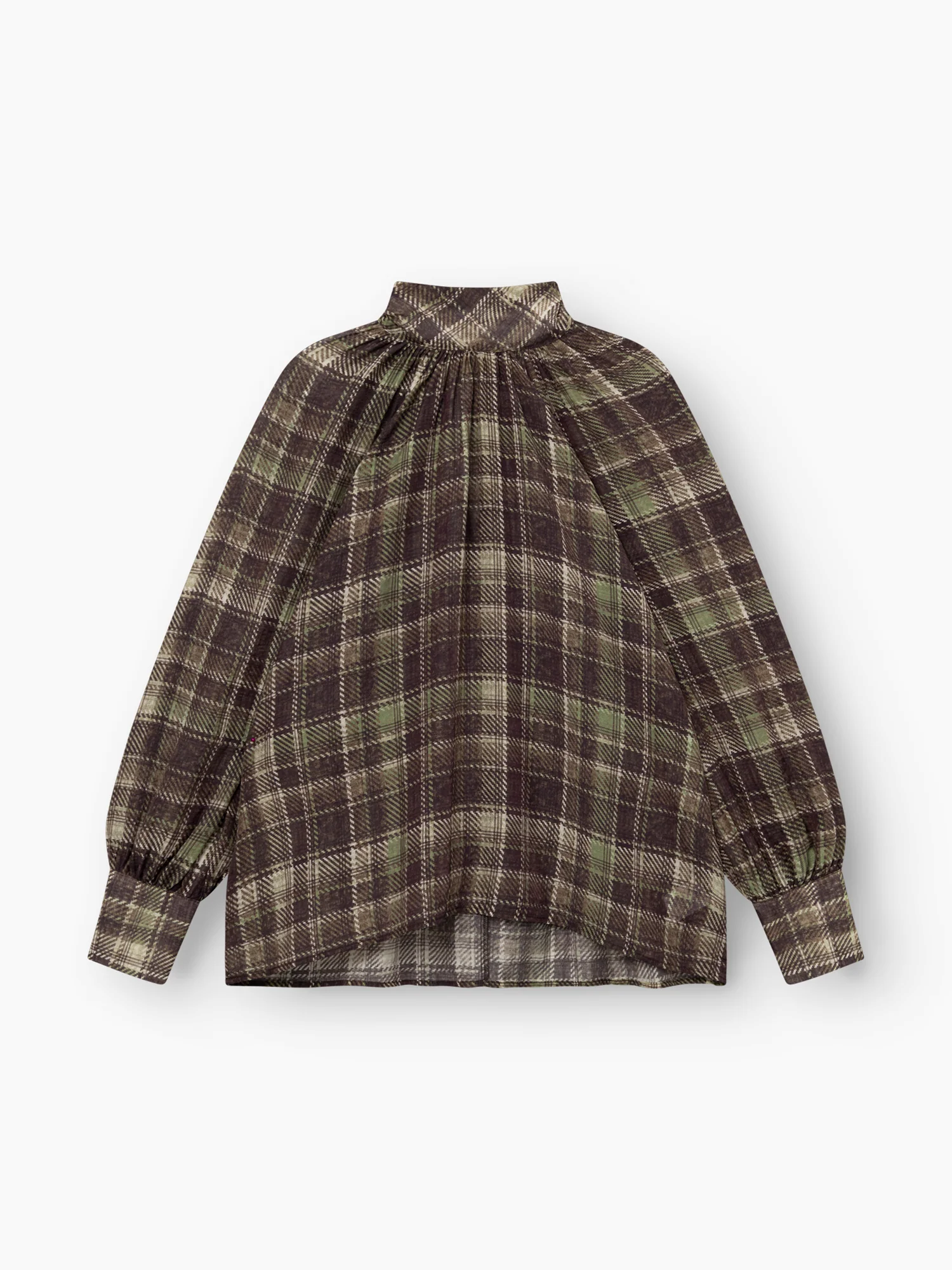 Bow check Bluse