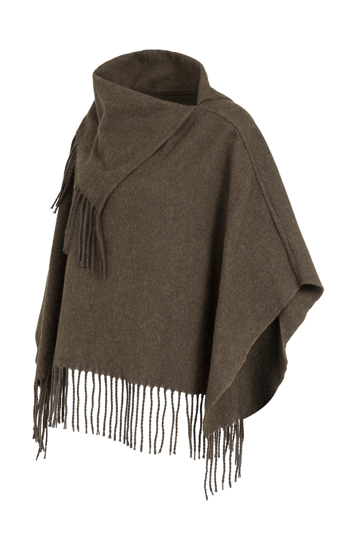 Poncho mit hohem Kragen