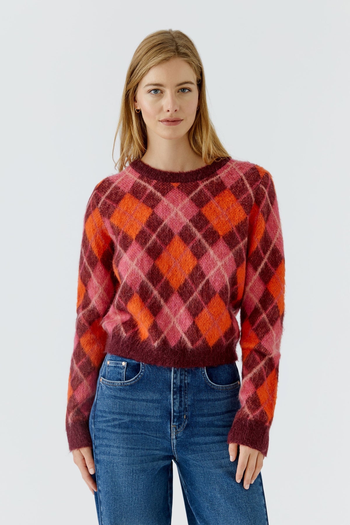 Pullover in expressivem Argyle-Muster