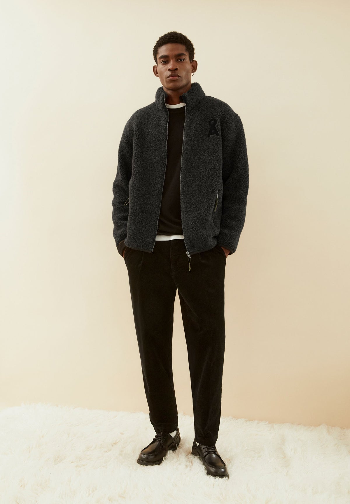 Fleece-Jacke aus Woll-Mix