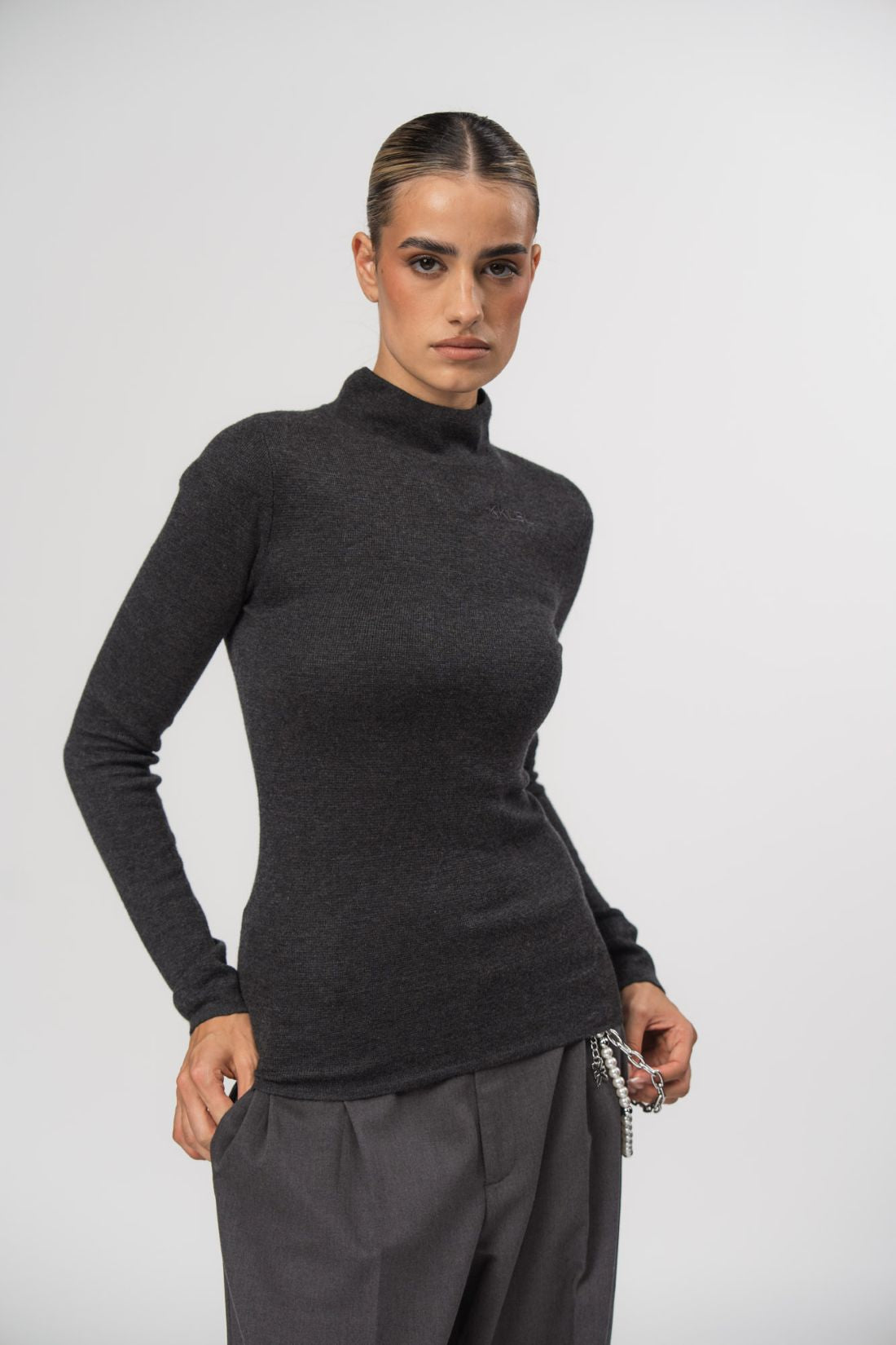 Knit Turtleneck Dark Grey