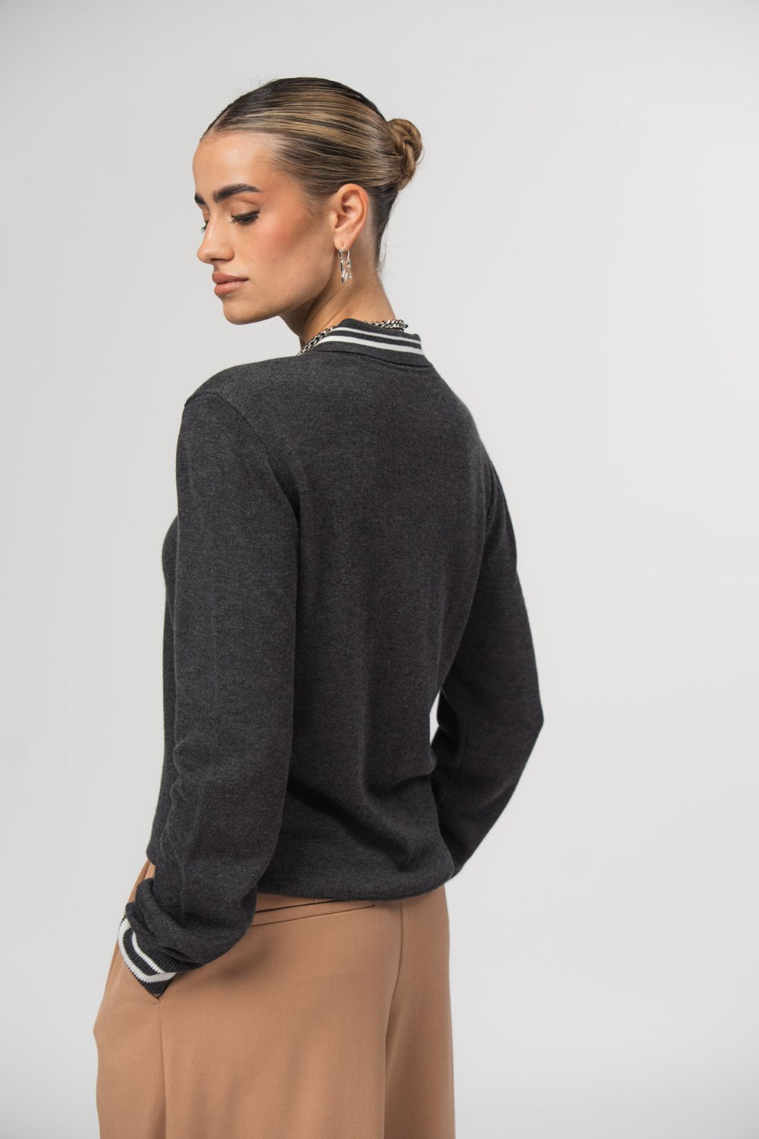 Knit Poloshirt Dark Grey