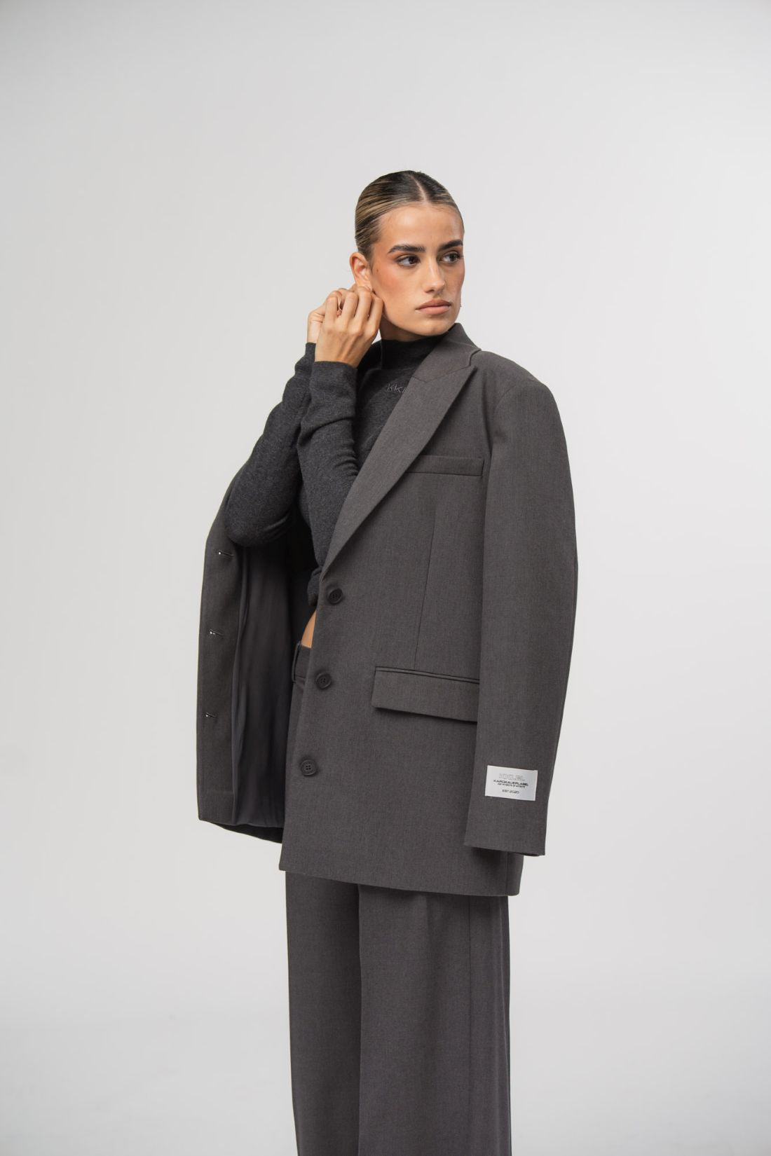 Oversized Blazer Dark Grey