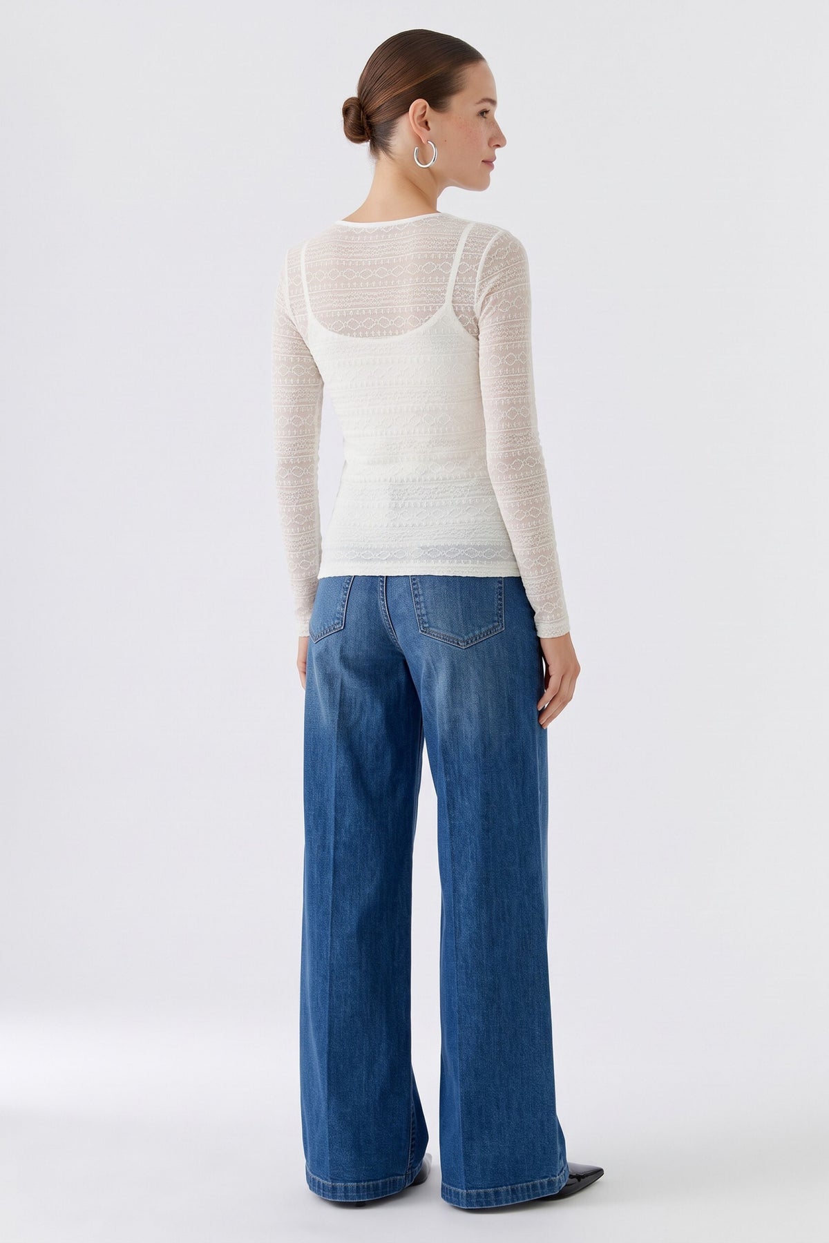 Langarmshirt Spitze