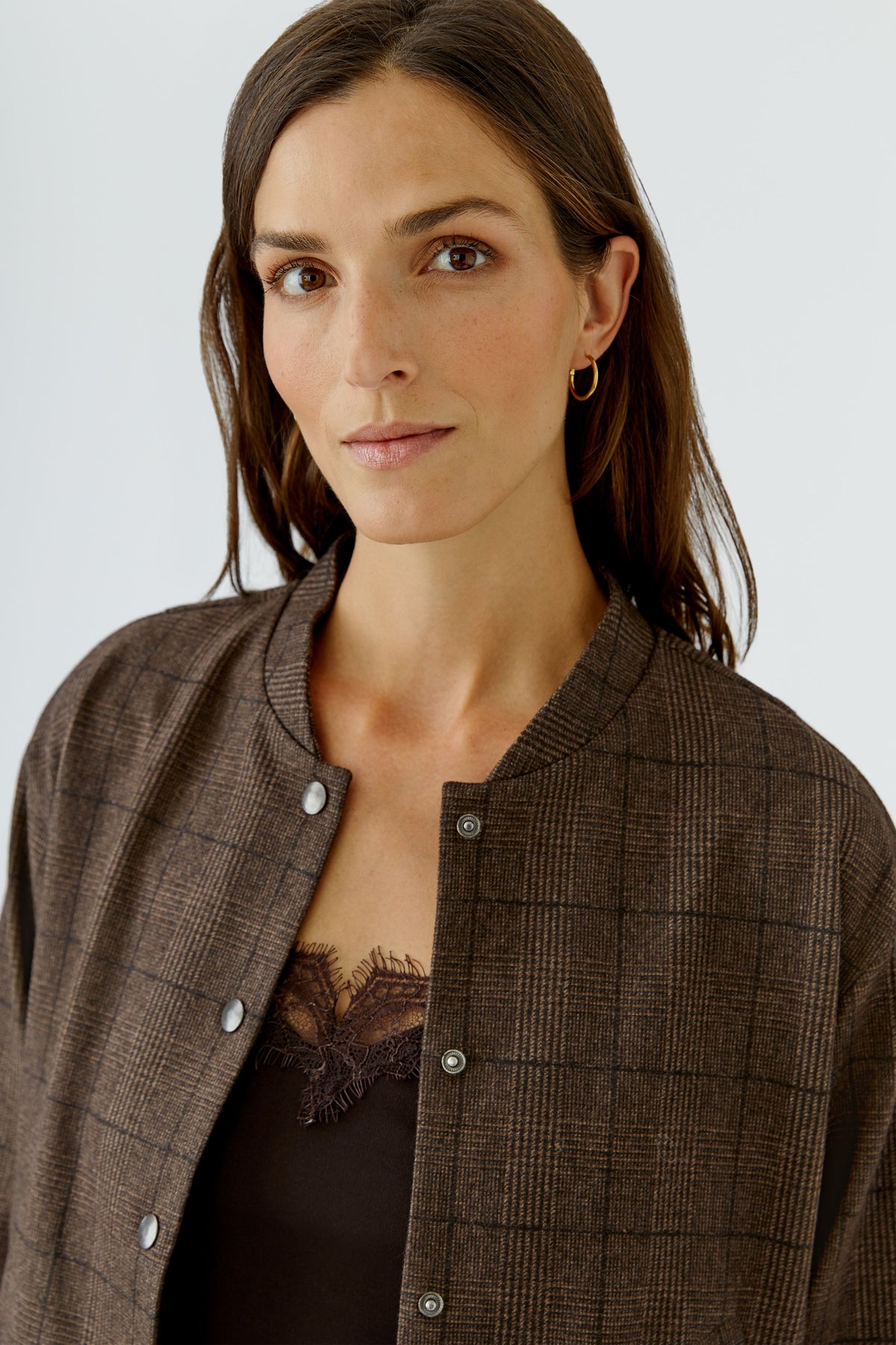 Blouson in Braun kariert